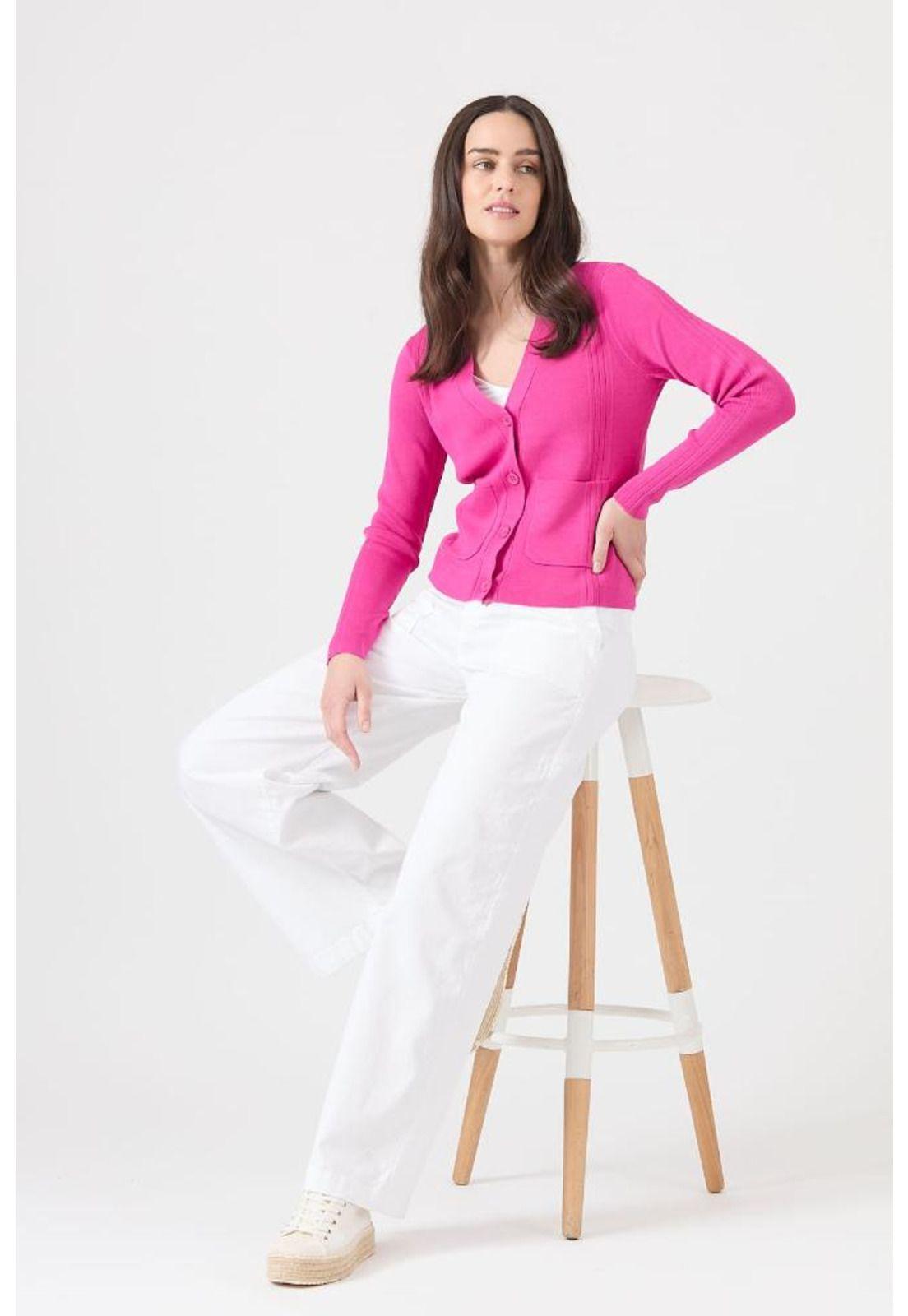 Cardigan fucsia manga larga PRIVILEGE-2