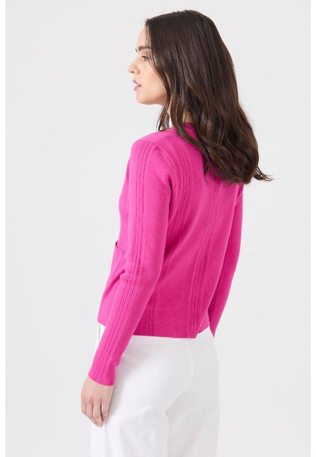 Cardigan fucsia manga larga PRIVILEGE-4