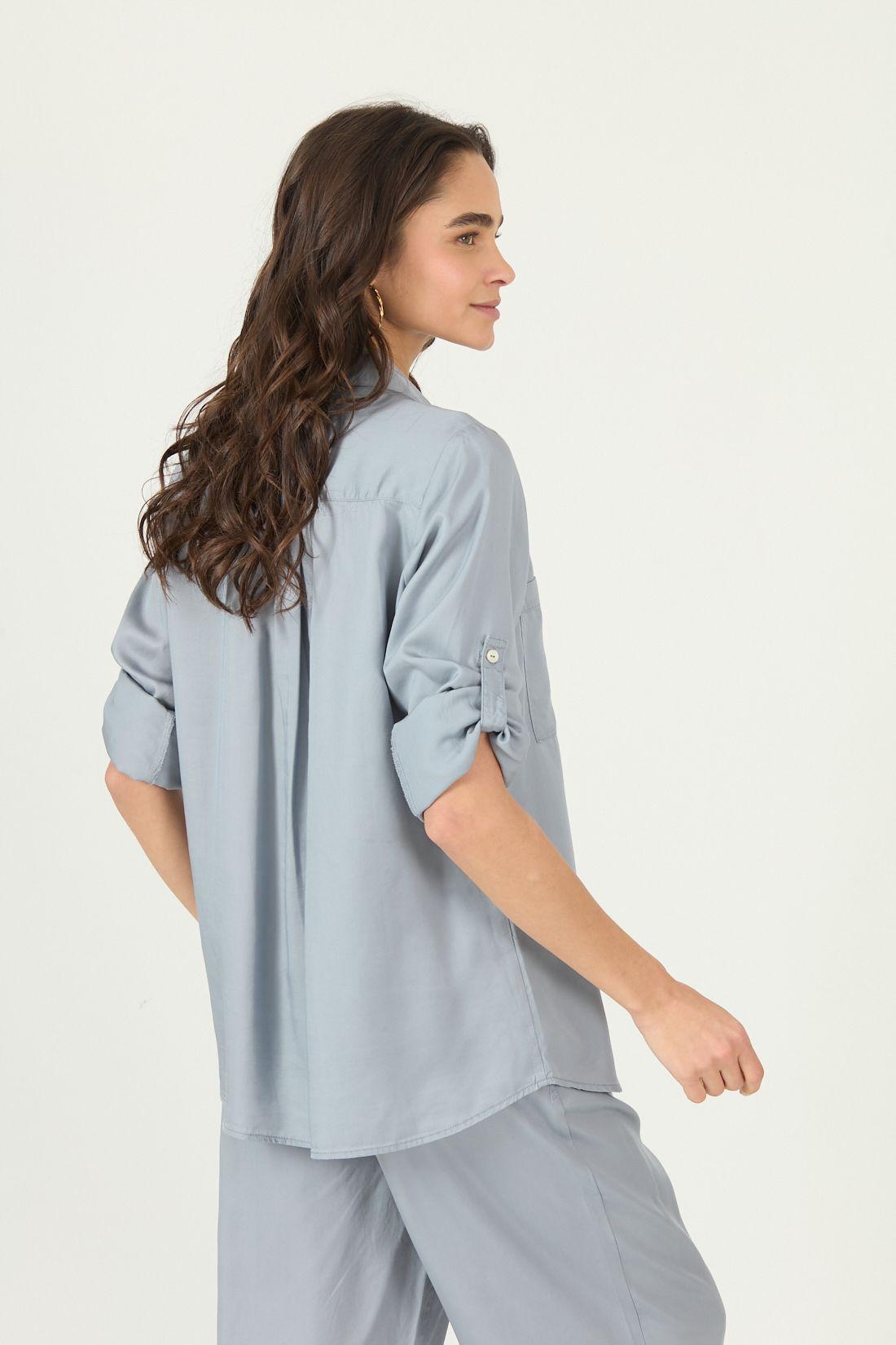 Blusa De Lyocell Celeste Cod 4516315-4