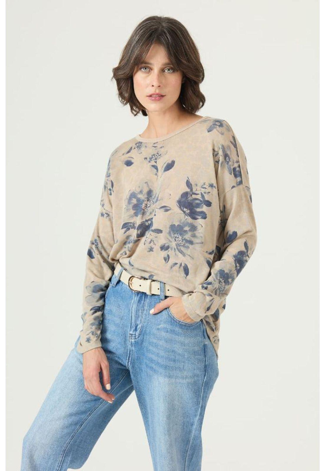 Polera azul marino estampada PRIVILEGE 2622-3