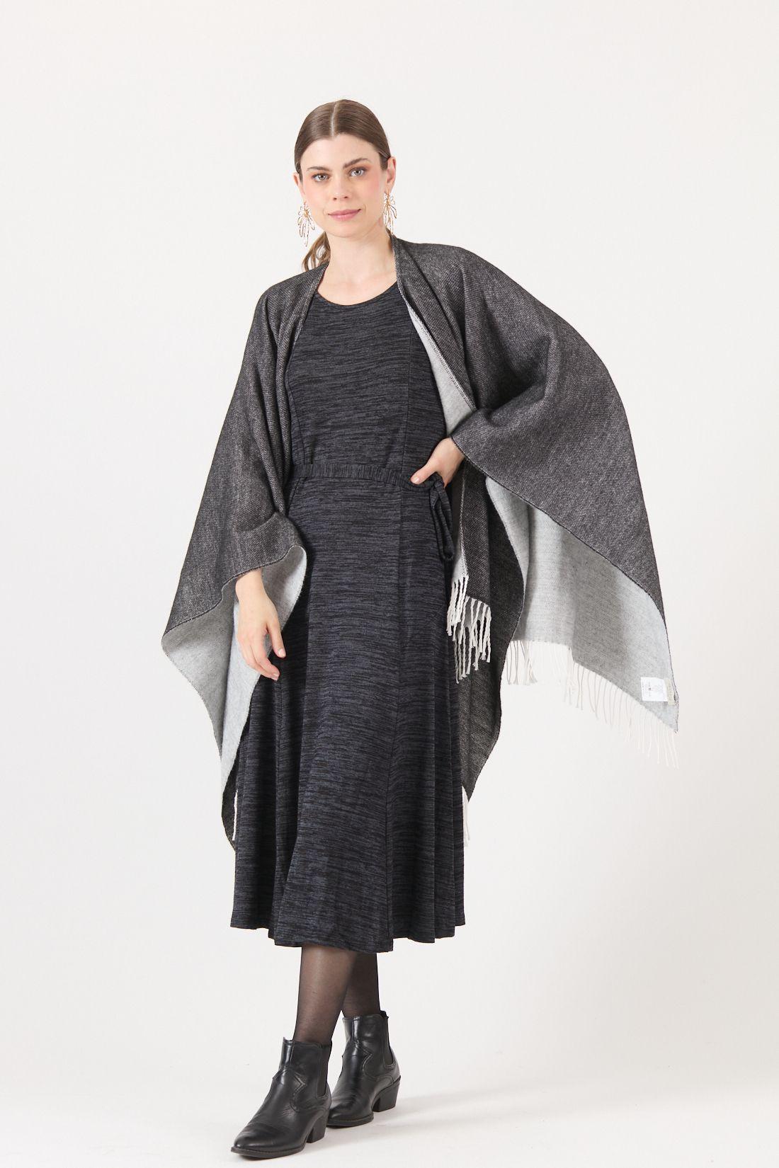 Vestido Melange Gris Oscuro Cod 4005996-0