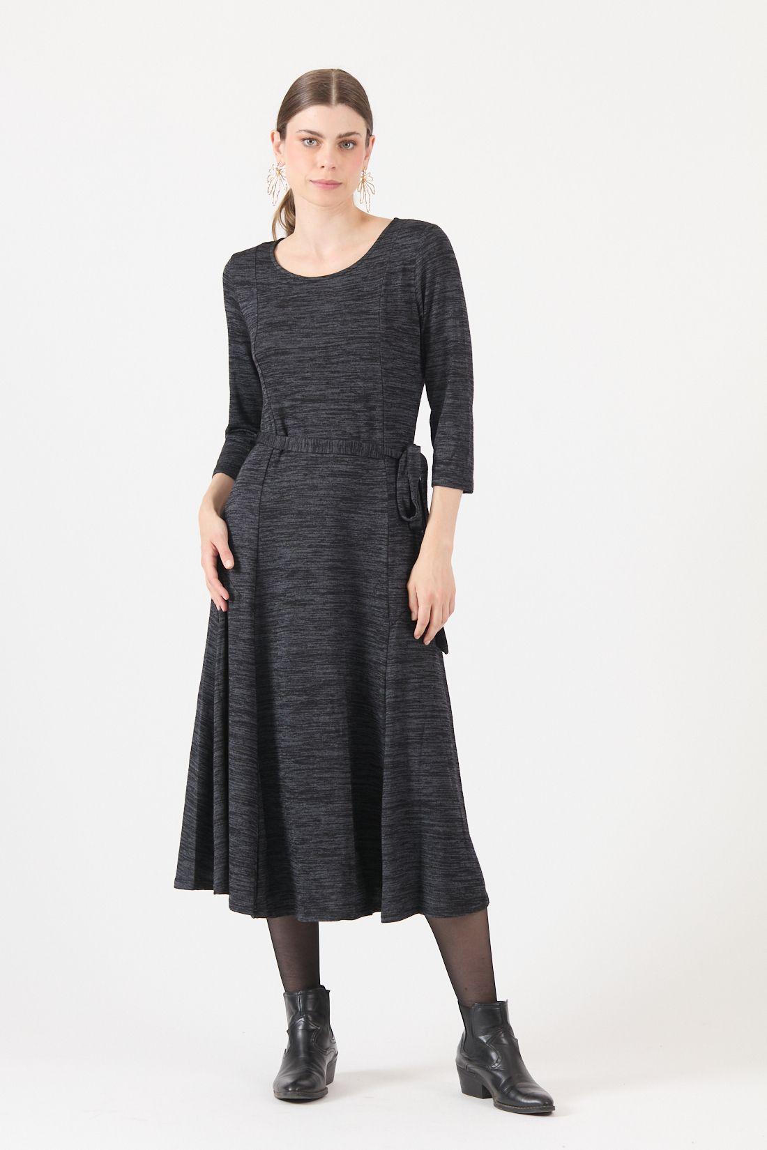 Vestido Melange Gris Oscuro Cod 4005996-2