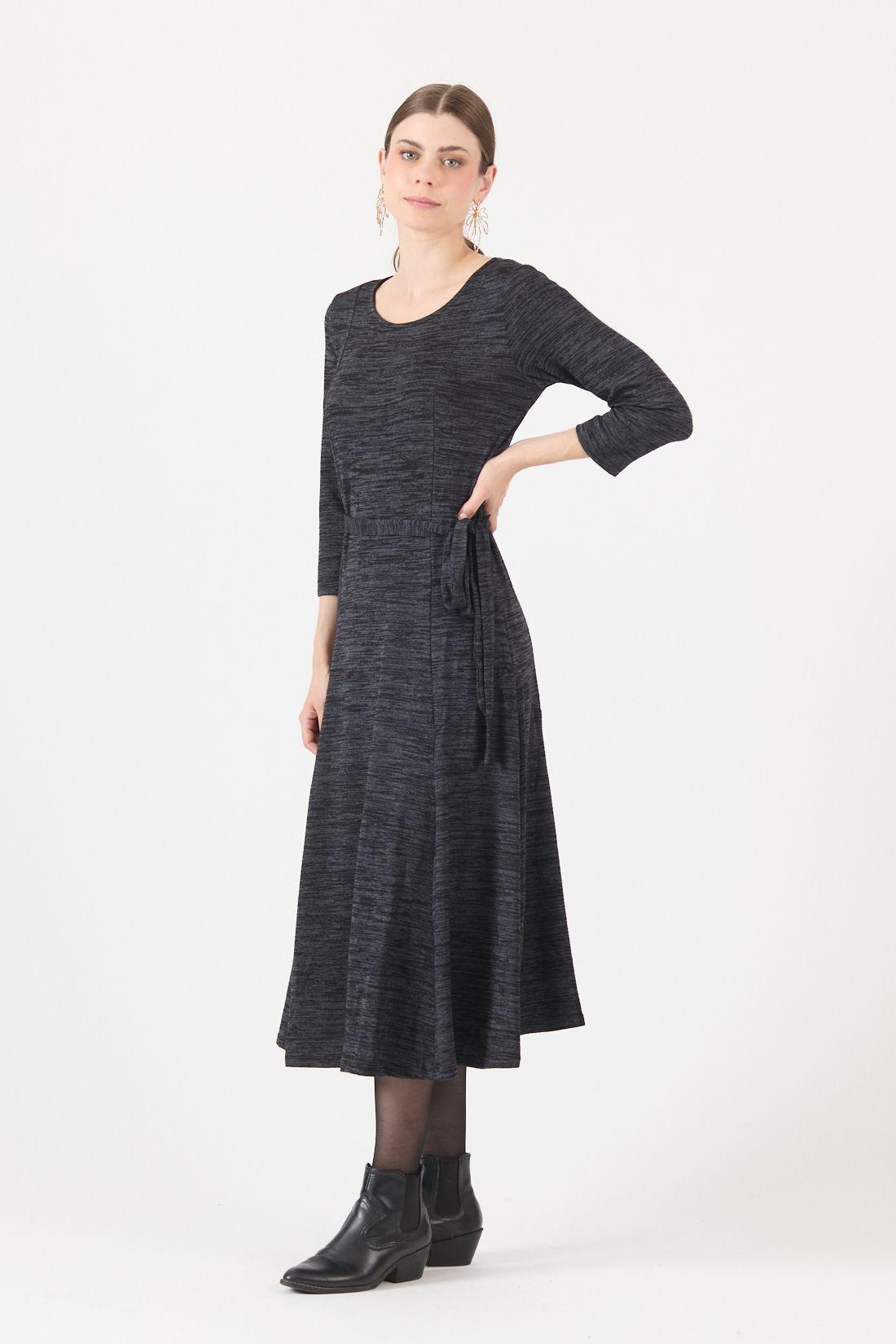Vestido Melange Gris Oscuro Cod 4005996-3