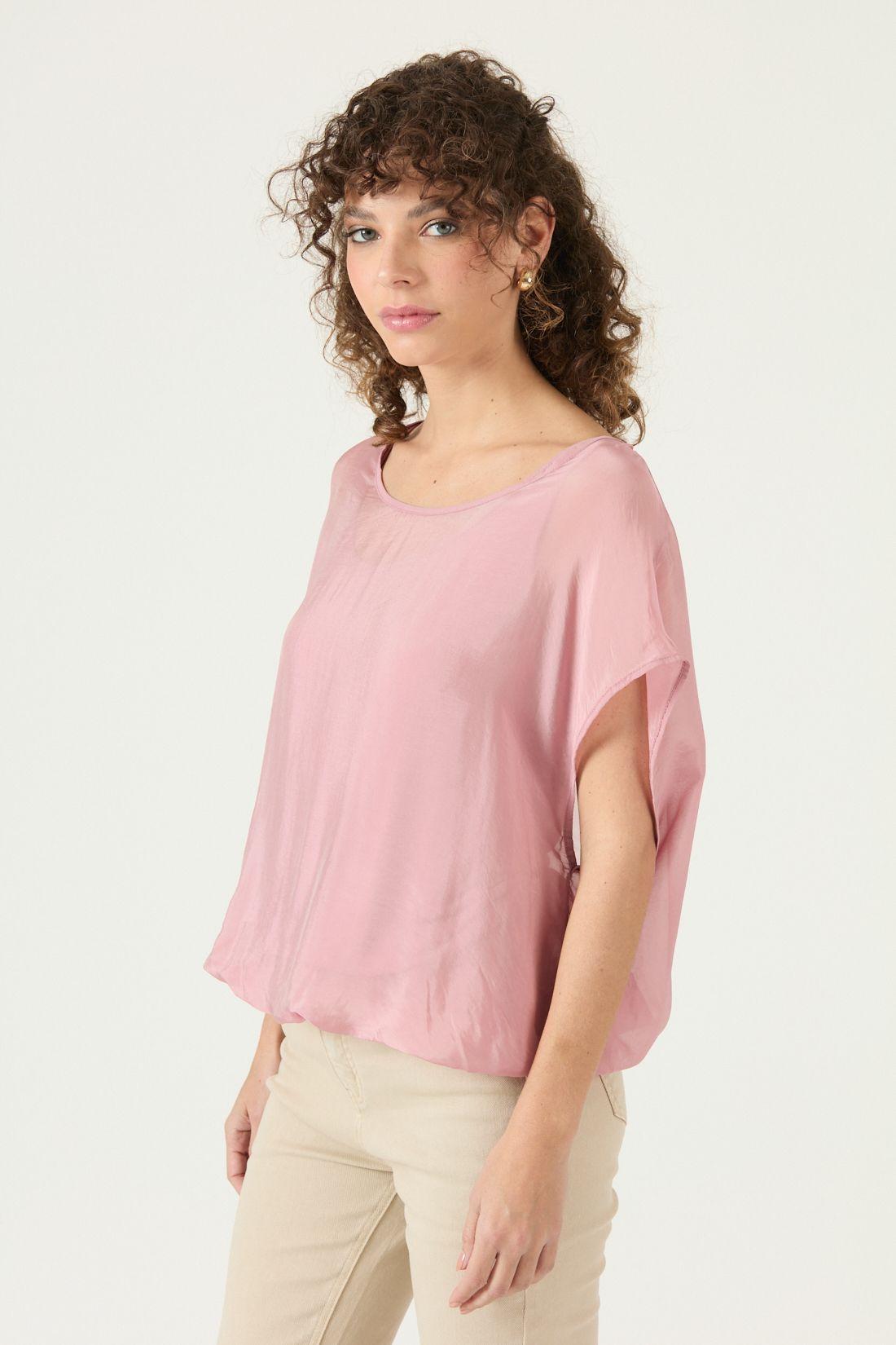 Blusa Con Seda Rosa Cod 4517465-3