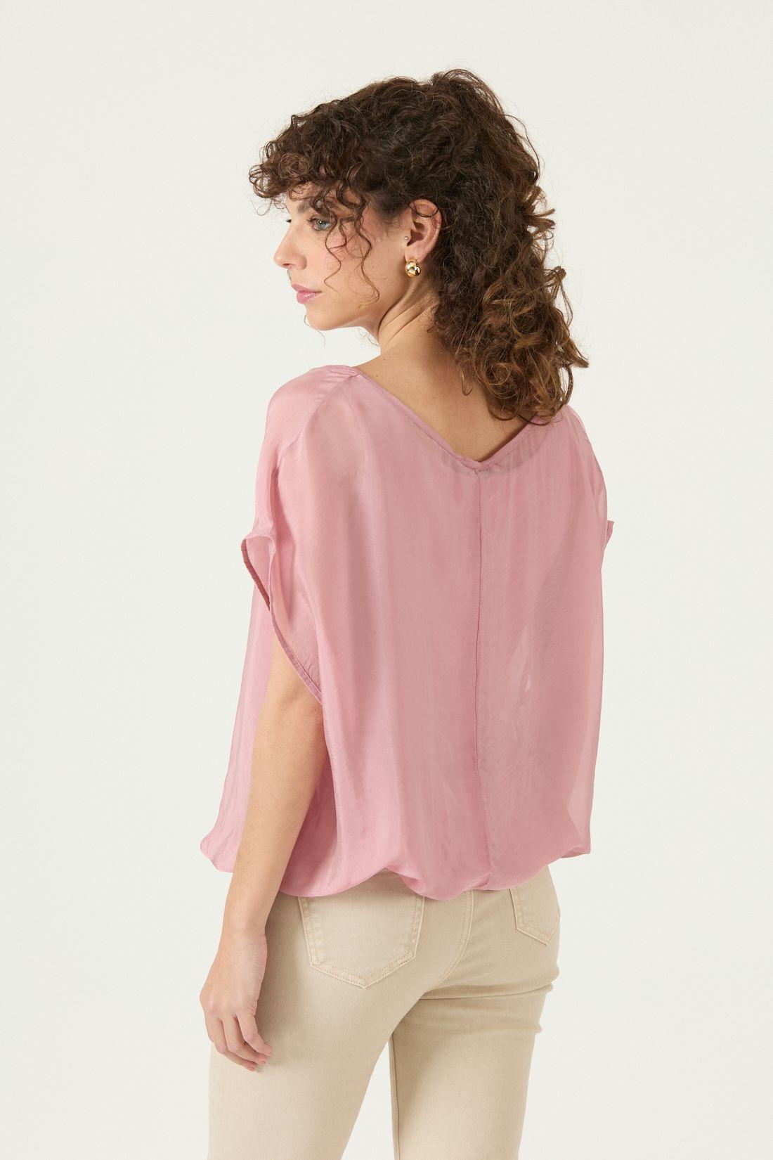 Blusa Con Seda Rosa Cod 4517465-4