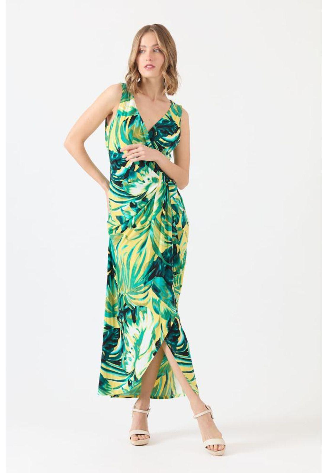 Vestido verde estampado PRIVILEGE 1055-0