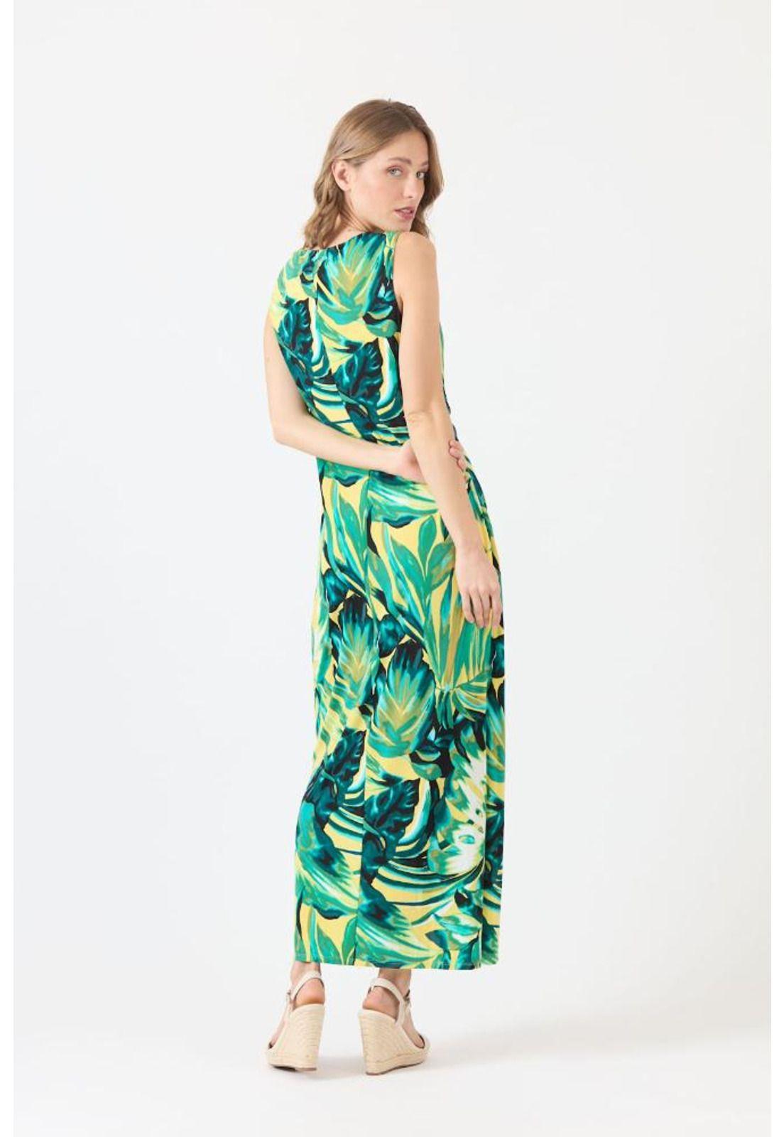 Vestido verde estampado PRIVILEGE 1055-3