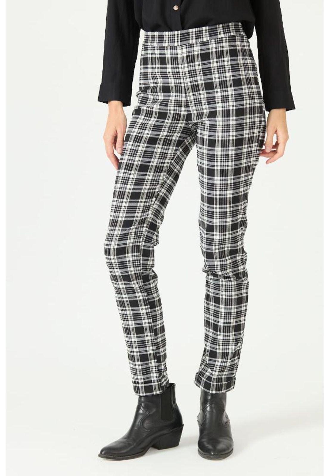 Leggings blanco cuadros PRIVILEGE 2694-2