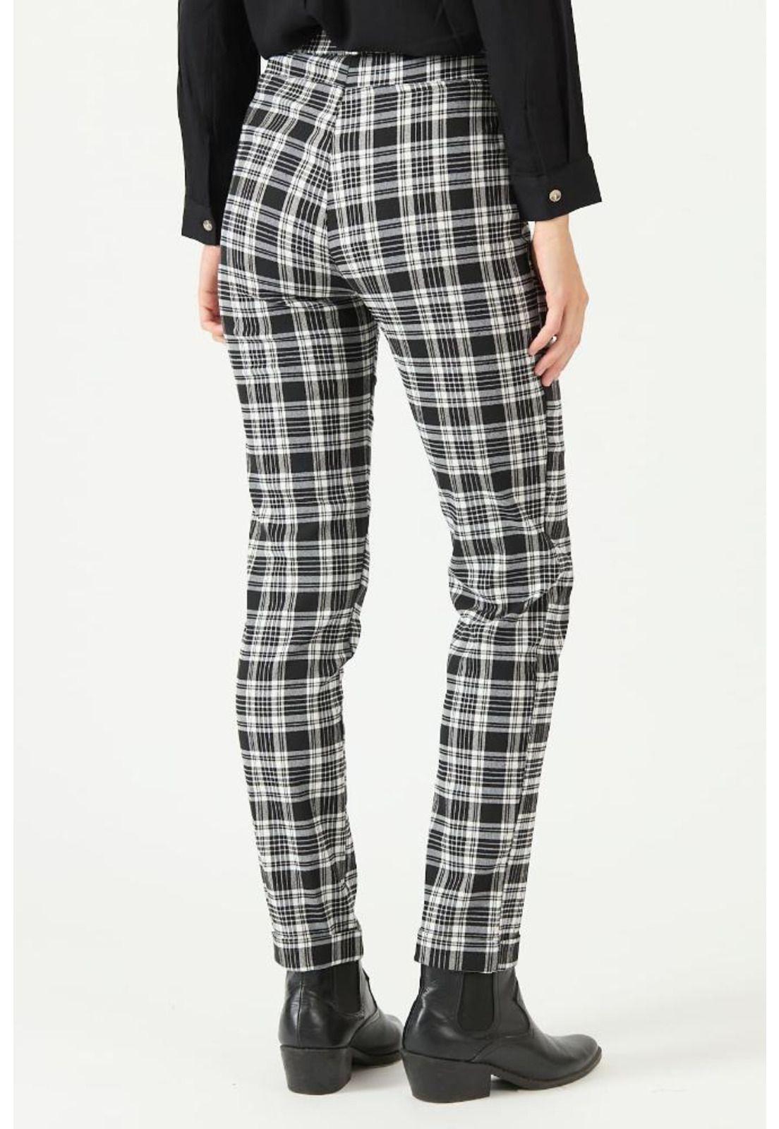 Leggings blanco cuadros PRIVILEGE 2694-3