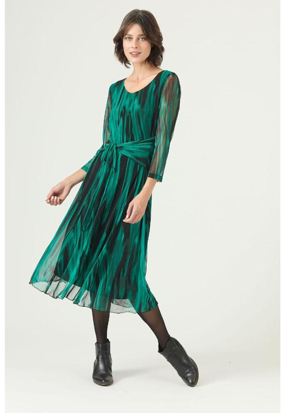 Vestido petroleo estampado PRIVILEGE 2603-0