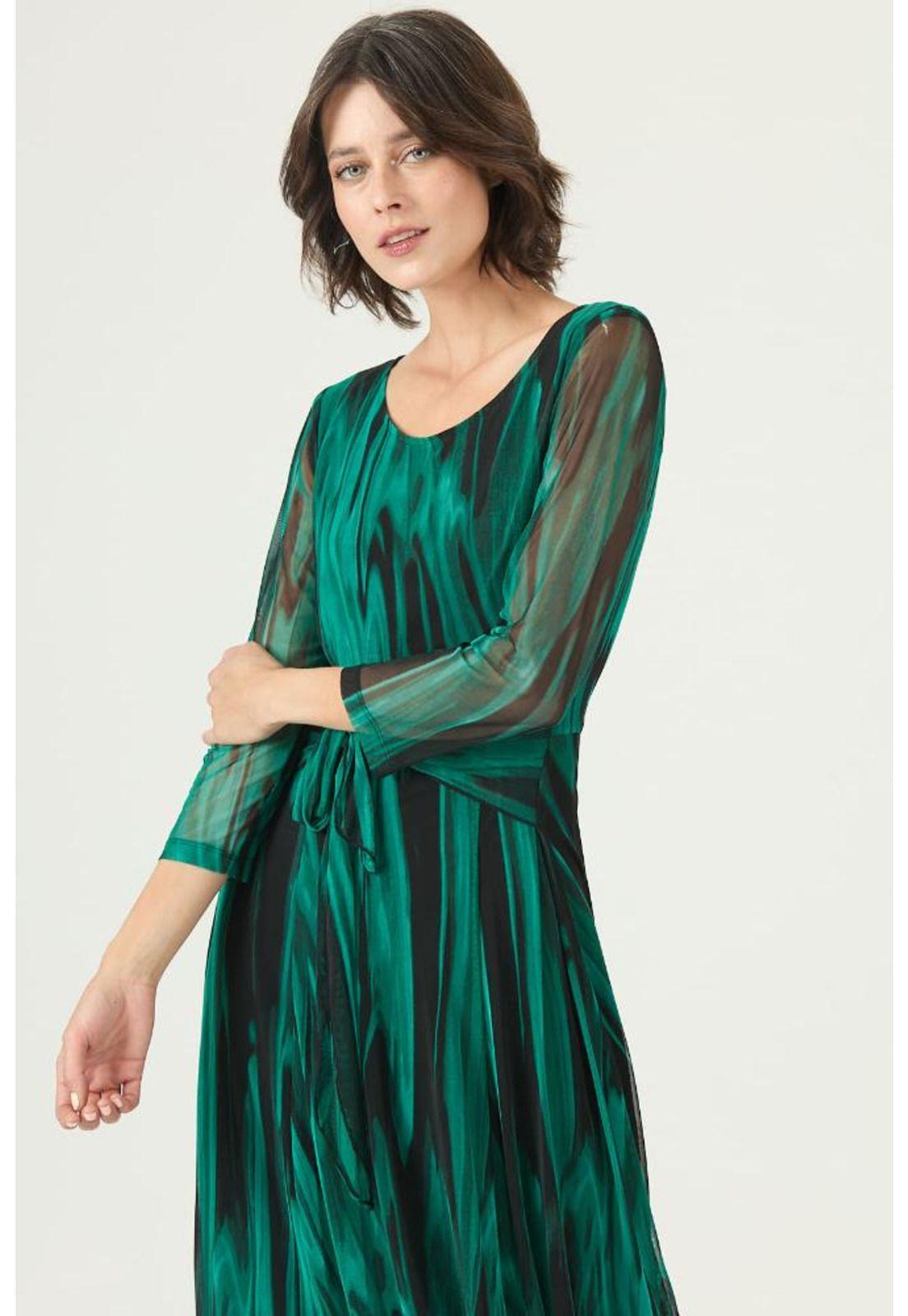 Vestido petroleo estampado PRIVILEGE 2603-1