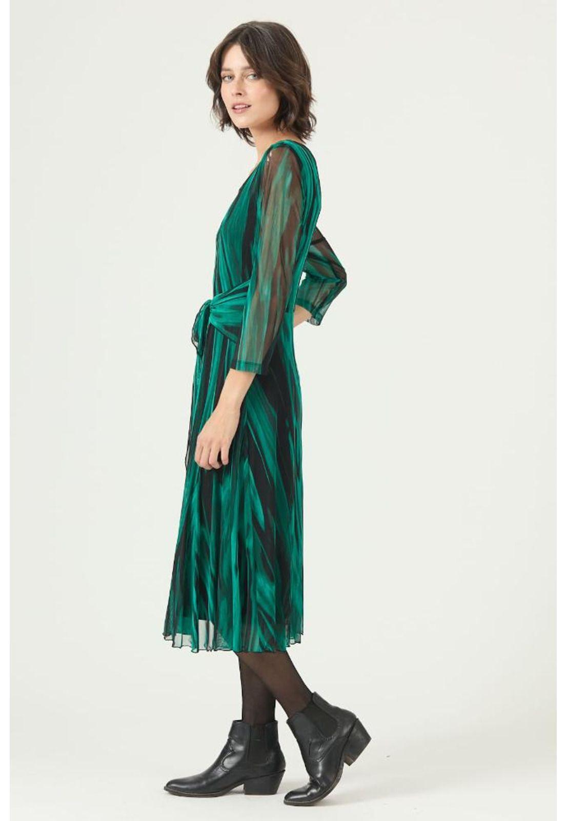 Vestido petroleo estampado PRIVILEGE 2603-3