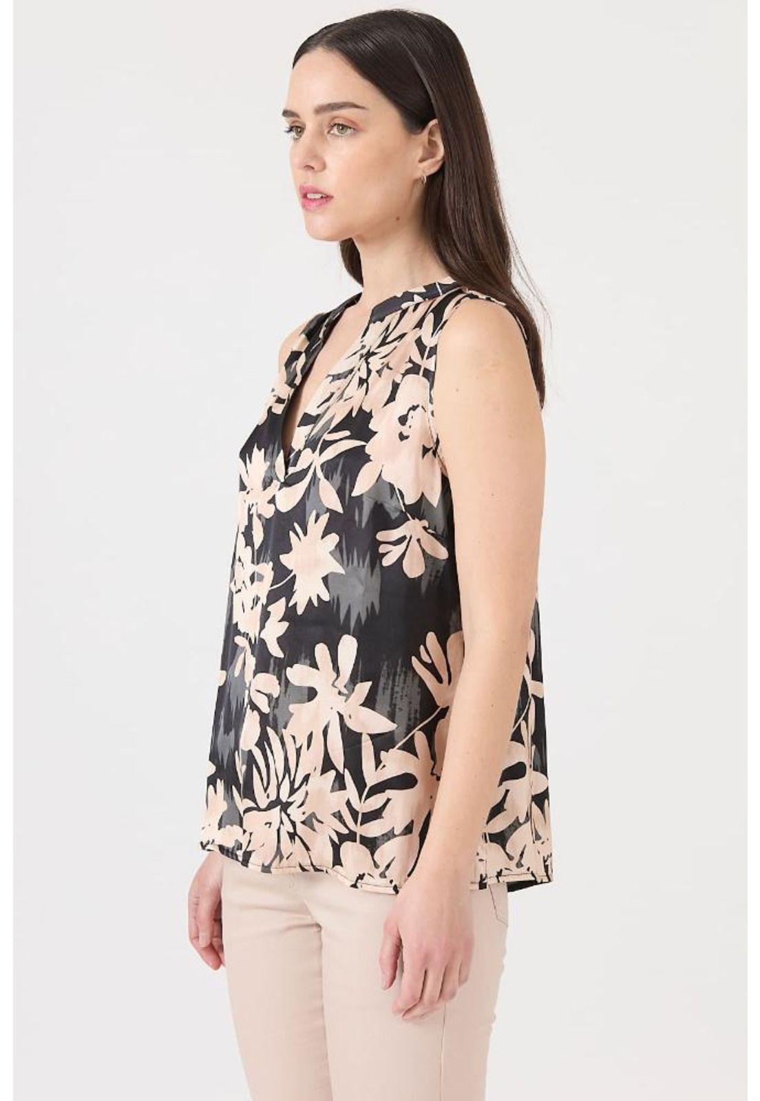 Blusa negra estampada PRIVILEGE 1446-1