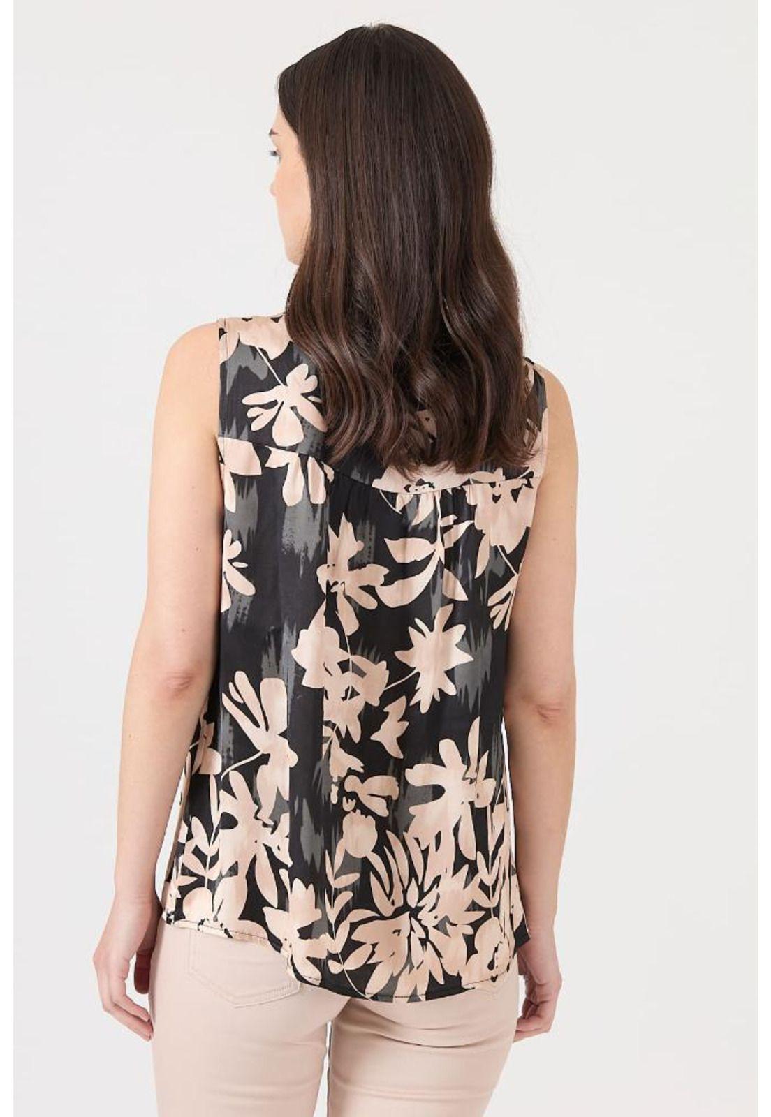 Blusa negra estampada PRIVILEGE 1446-2