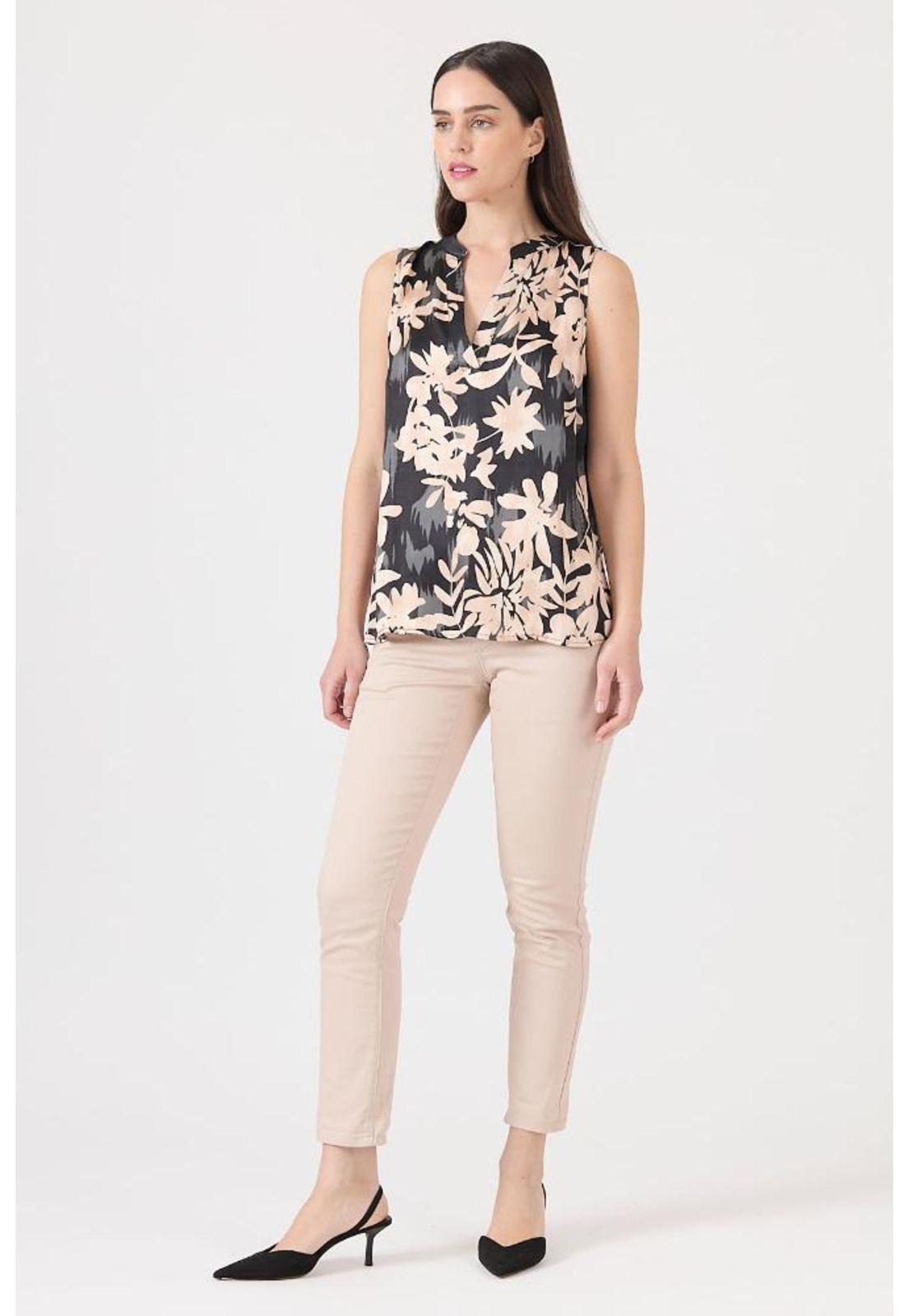 Blusa negra estampada PRIVILEGE 1446-3