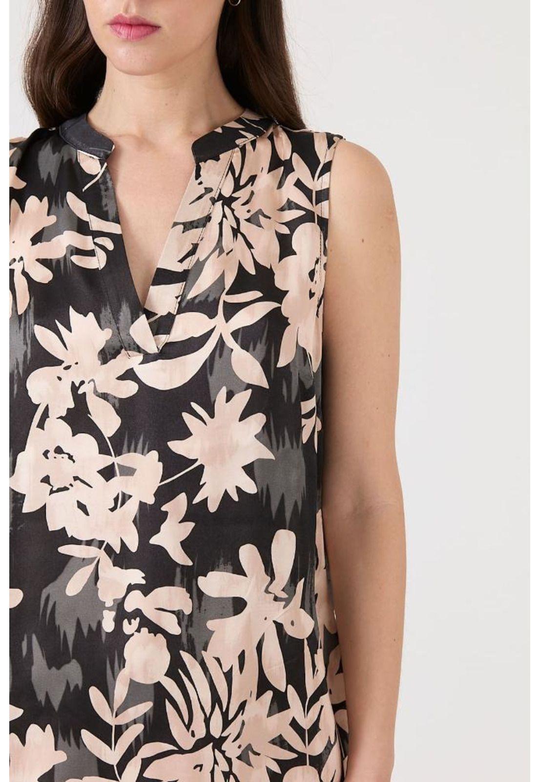 Blusa negra estampada PRIVILEGE 1446-4