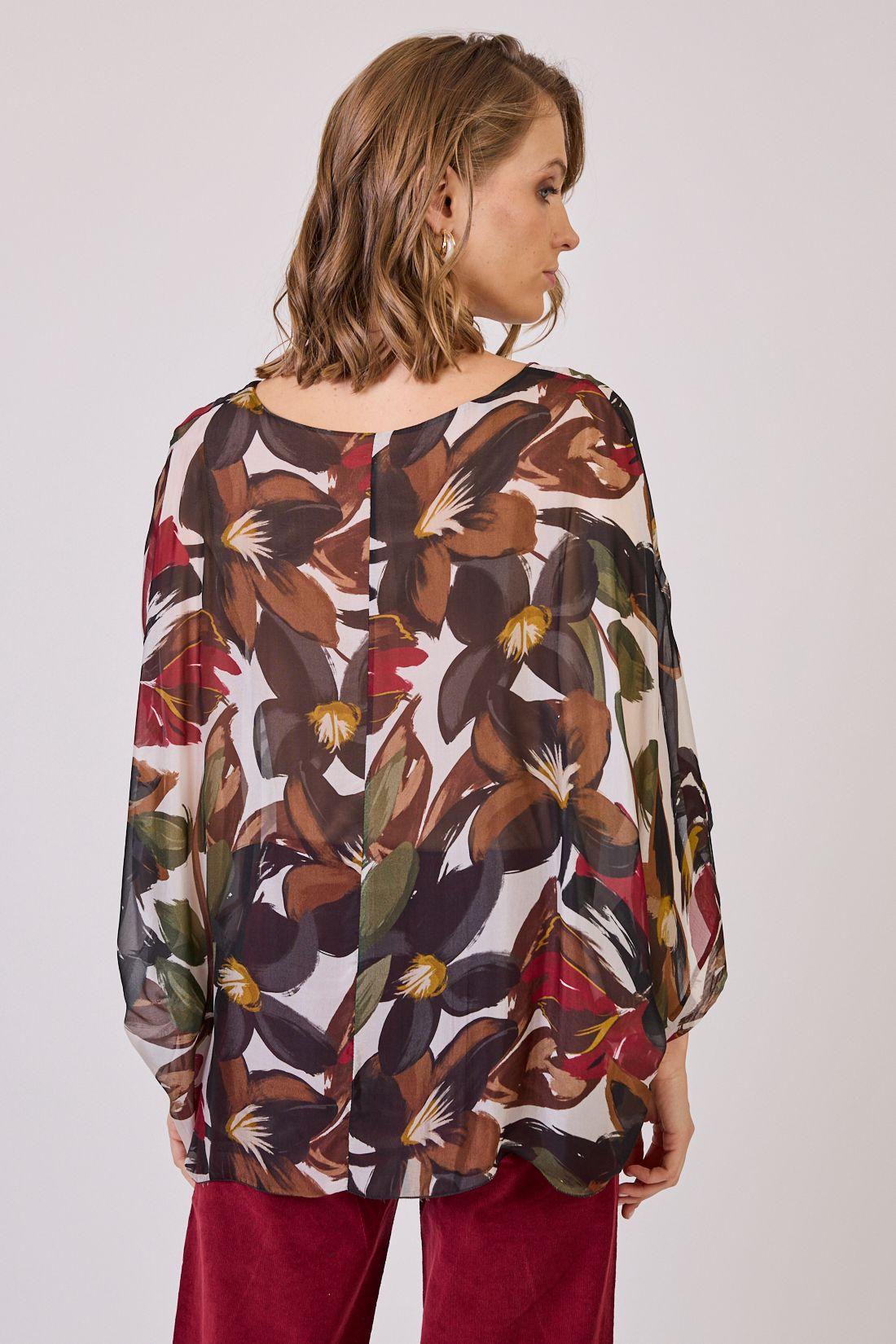 Blusa Con Seda Estamplado Multicolor Cod 4521476-3
