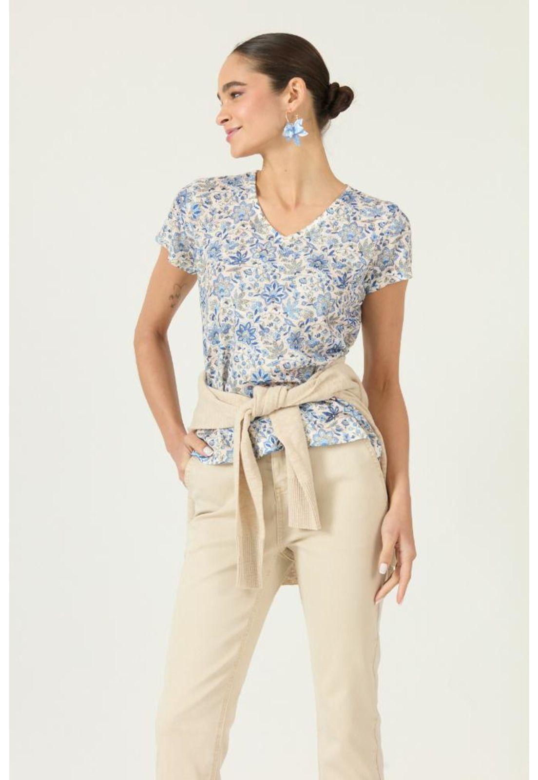 Polera celeste estampada PRIVILEGE 2869-0
