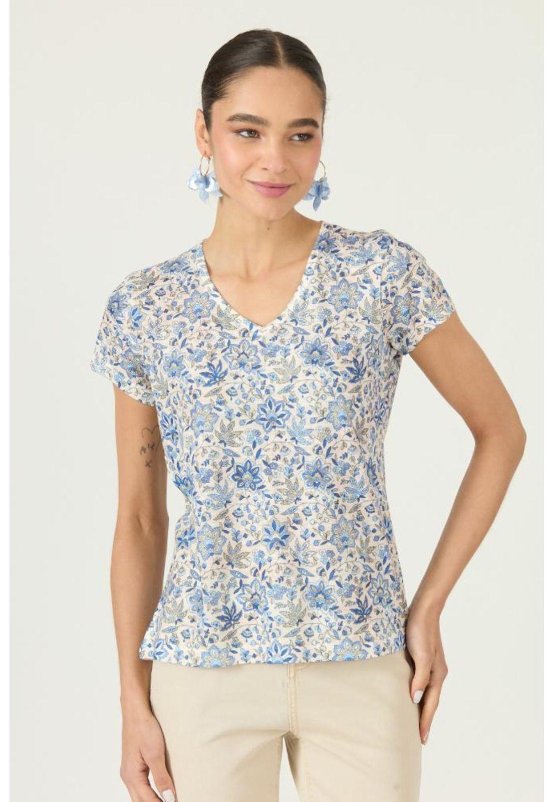 Polera celeste estampada PRIVILEGE 2869-1