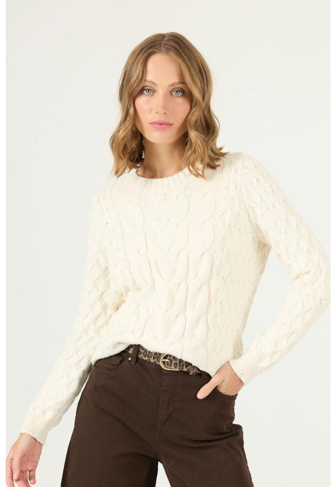 Sweater crema trenzado PRIVILEGE 2214-2