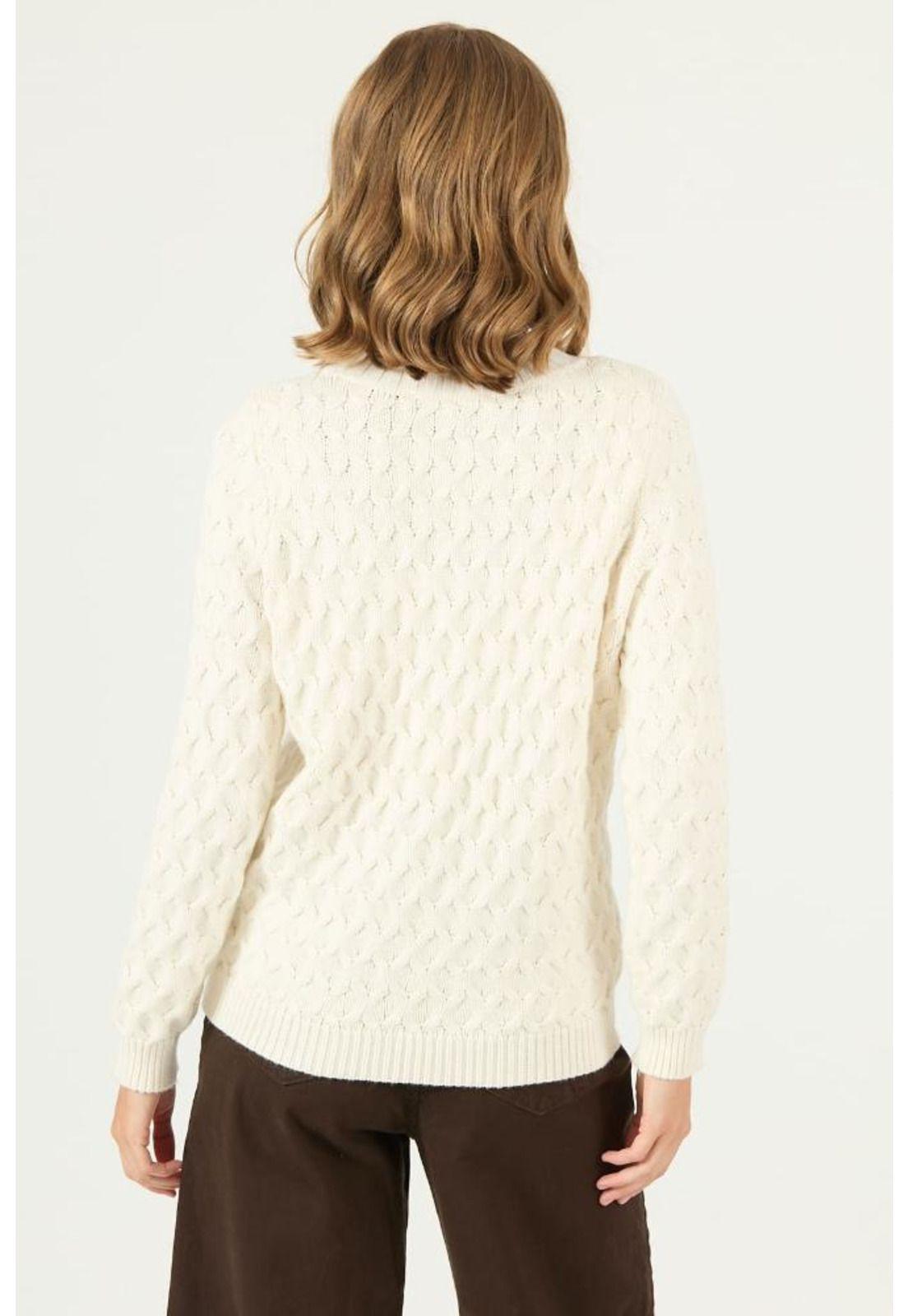 Sweater crema trenzado PRIVILEGE 2214-4