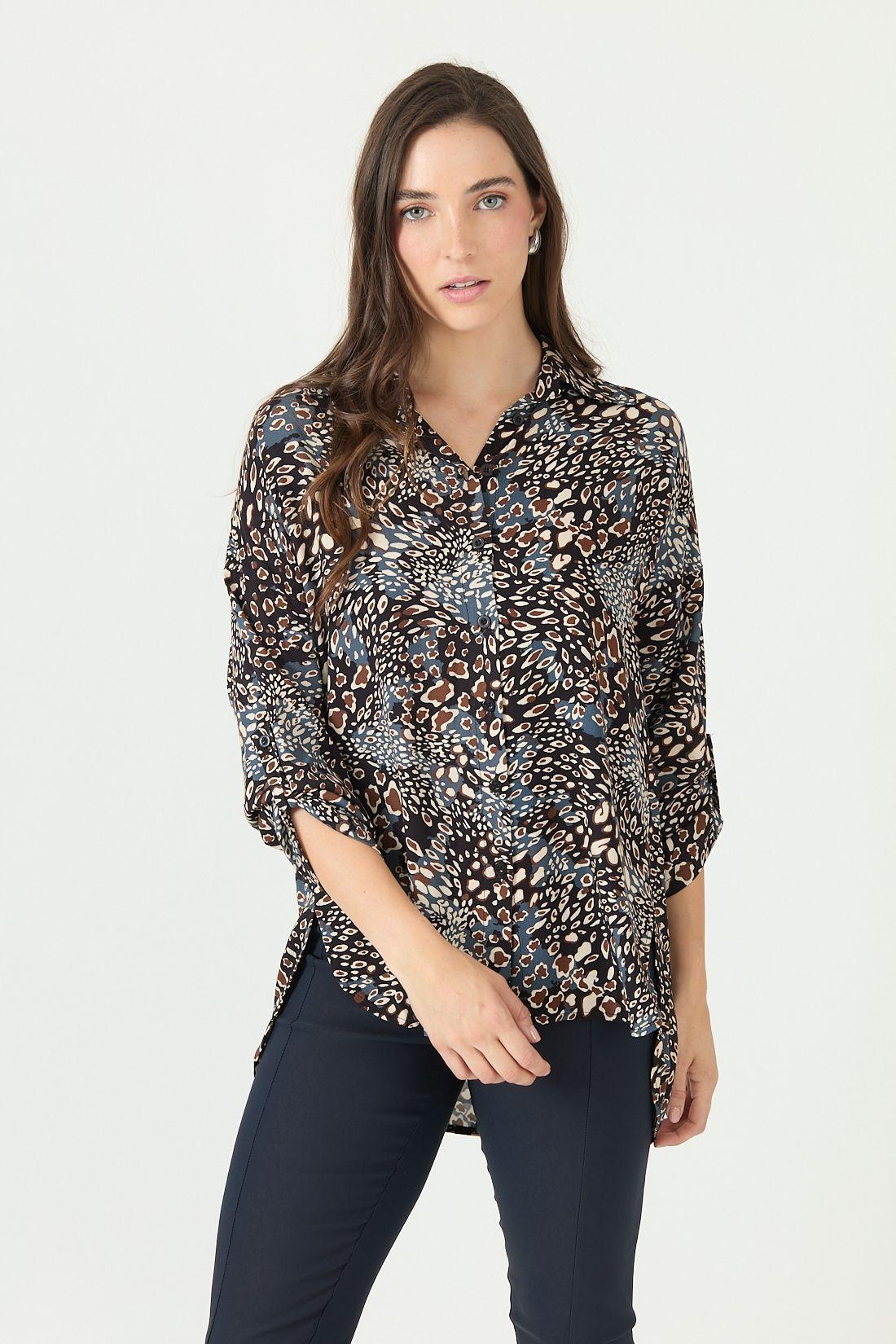 Blusa azul estampada 2397-0