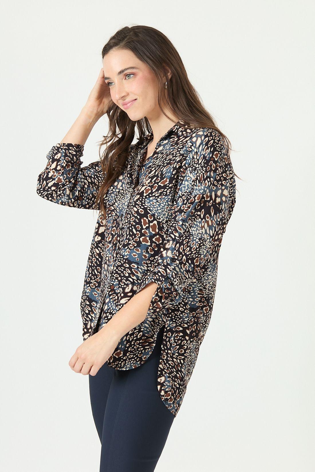 Blusa azul estampada 2397-1