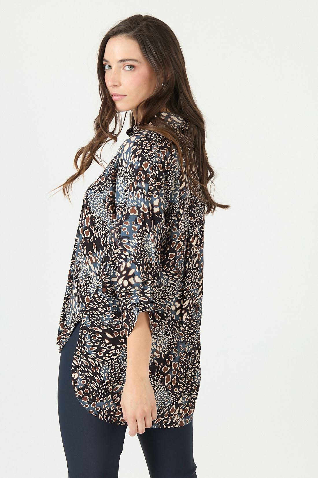 Blusa azul estampada 2397-2