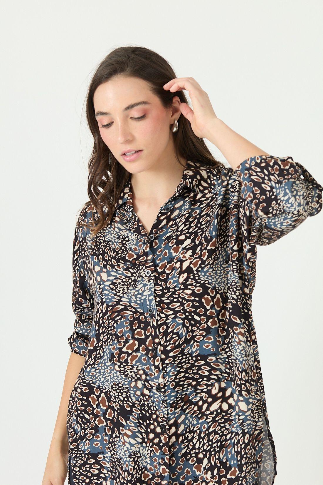 Blusa azul estampada 2397-3