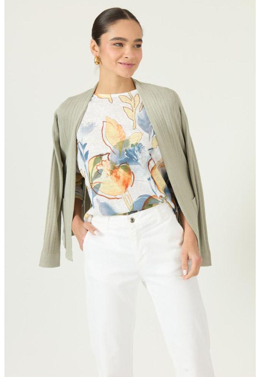 Polera azul flores PRIVILEGE 2867-0