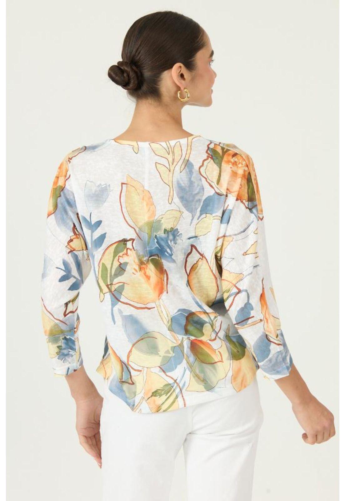 Polera azul flores PRIVILEGE 2867-3