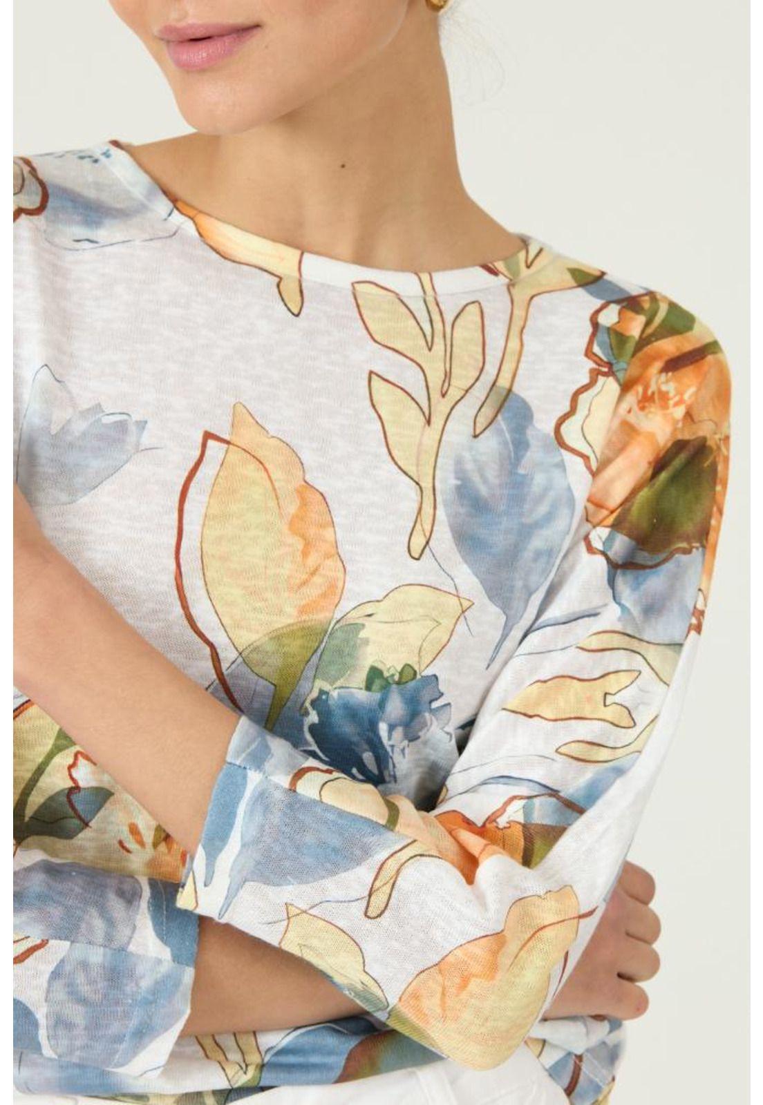 Polera azul flores PRIVILEGE 2867-4