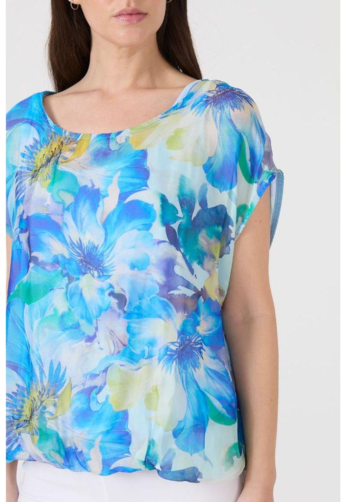Blusa con seda celeste estampada PRIVILEGE 1181-4