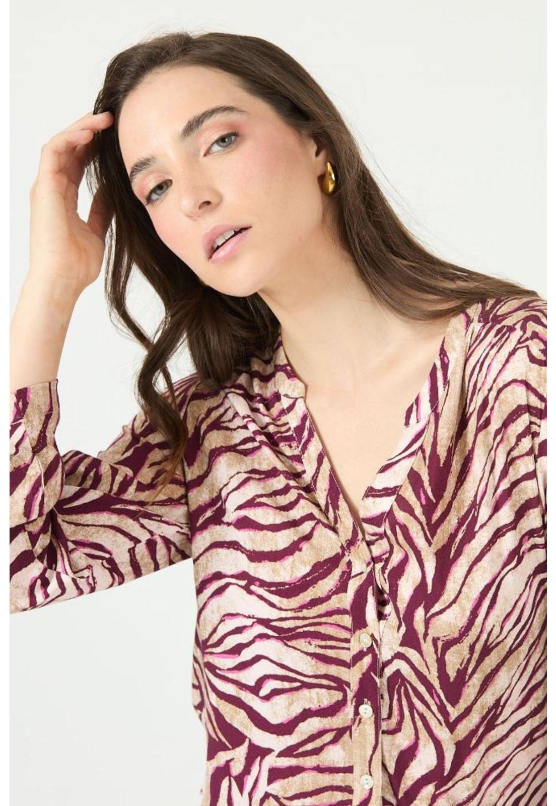 Blusa burdeo estampada PRIVILEGE 2356-1