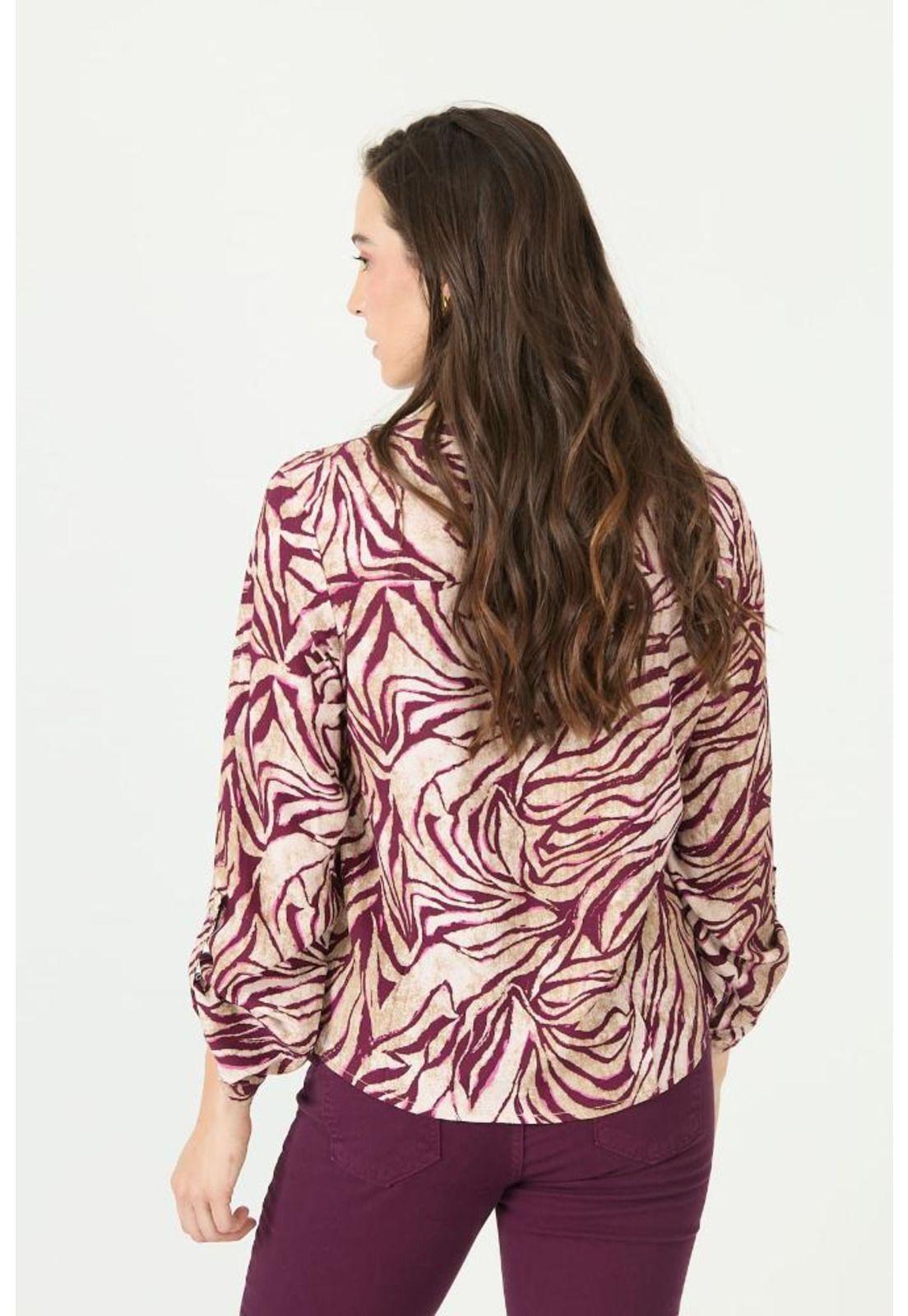 Blusa burdeo estampada PRIVILEGE 2356-4