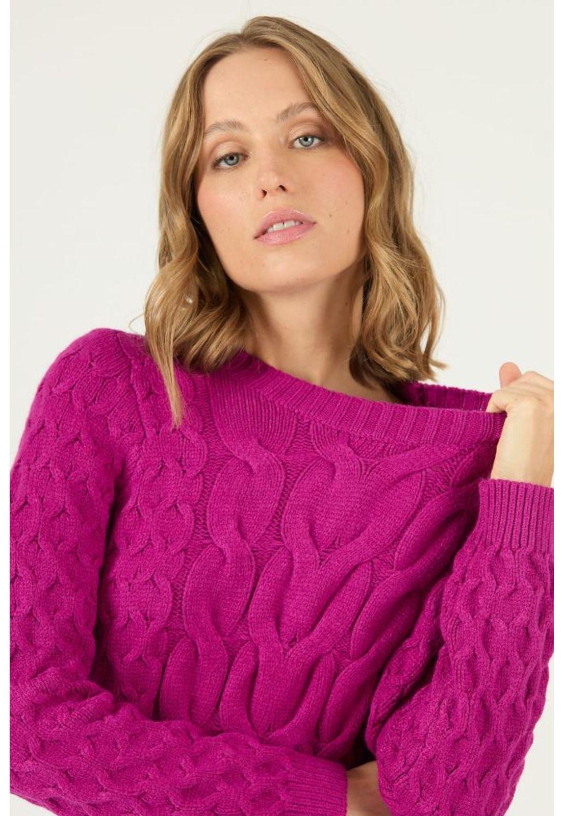 Sweater fucsia trenzado PRIVILEGE 2215-1