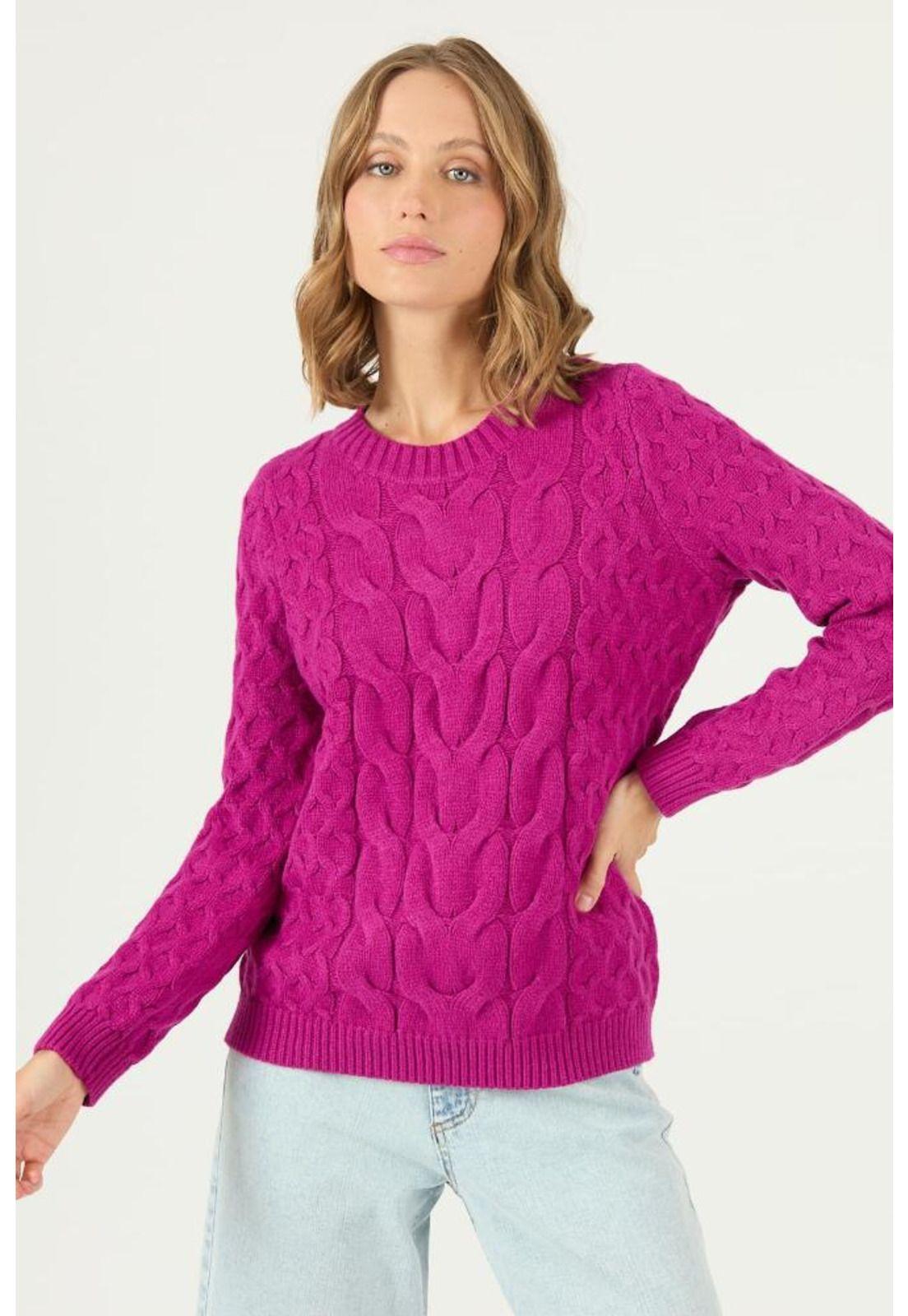 Sweater fucsia trenzado PRIVILEGE 2215-2