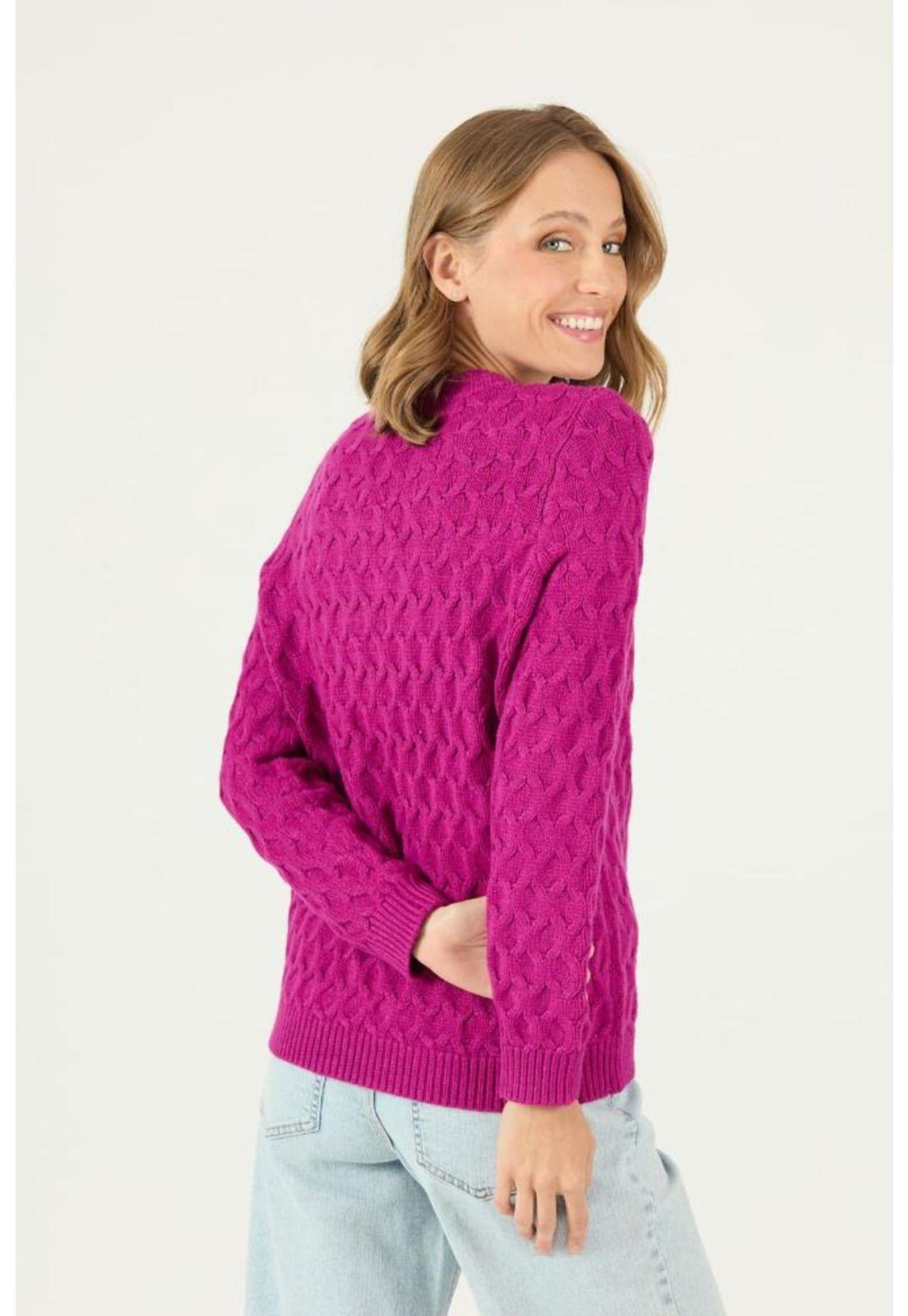 Sweater fucsia trenzado PRIVILEGE 2215-4