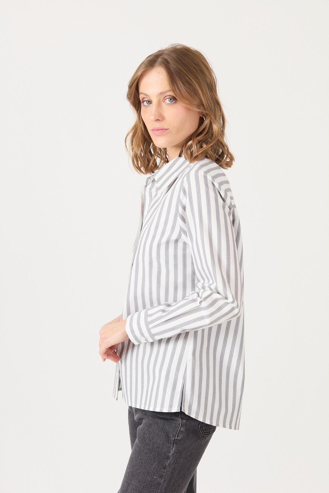 Blusa Con Rayas Gris Cod 4520806-3