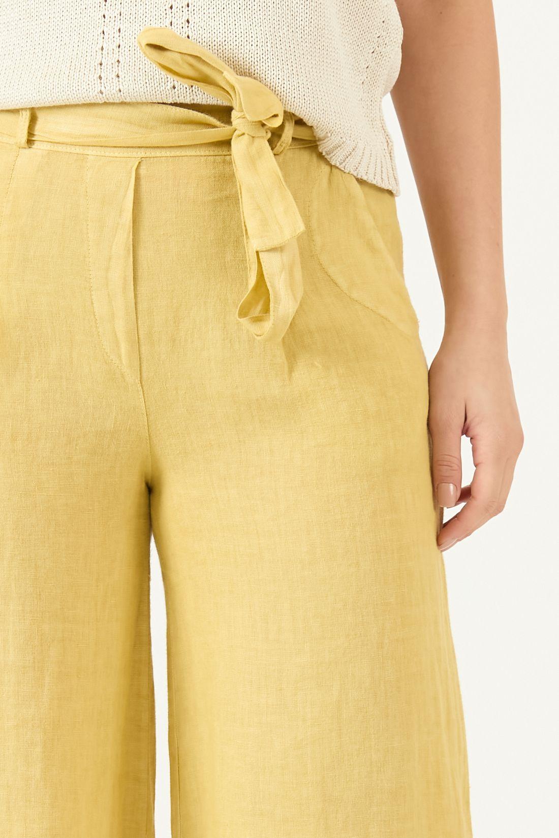 Pantalon De Lino Straight Maiz Cod 2013725-2