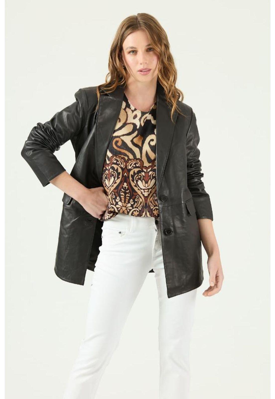 Blazer de cuero negro PRIVILEGE 2059-0