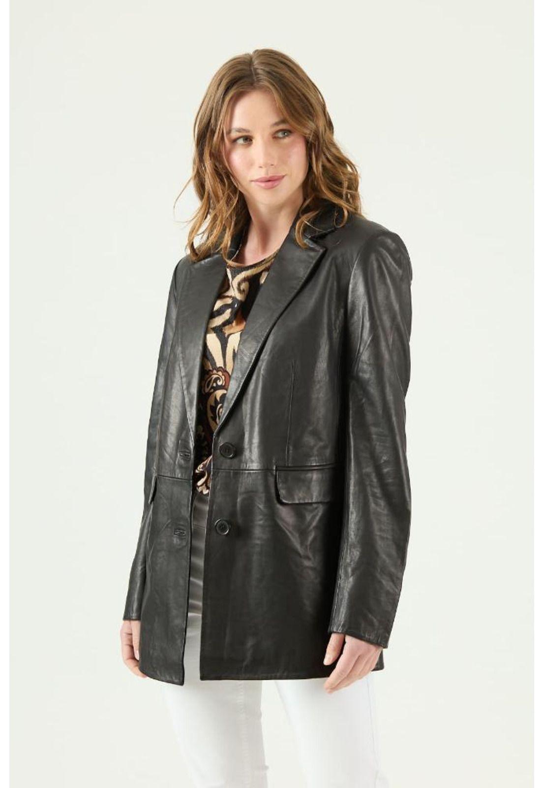 Blazer de cuero negro PRIVILEGE 2059-1