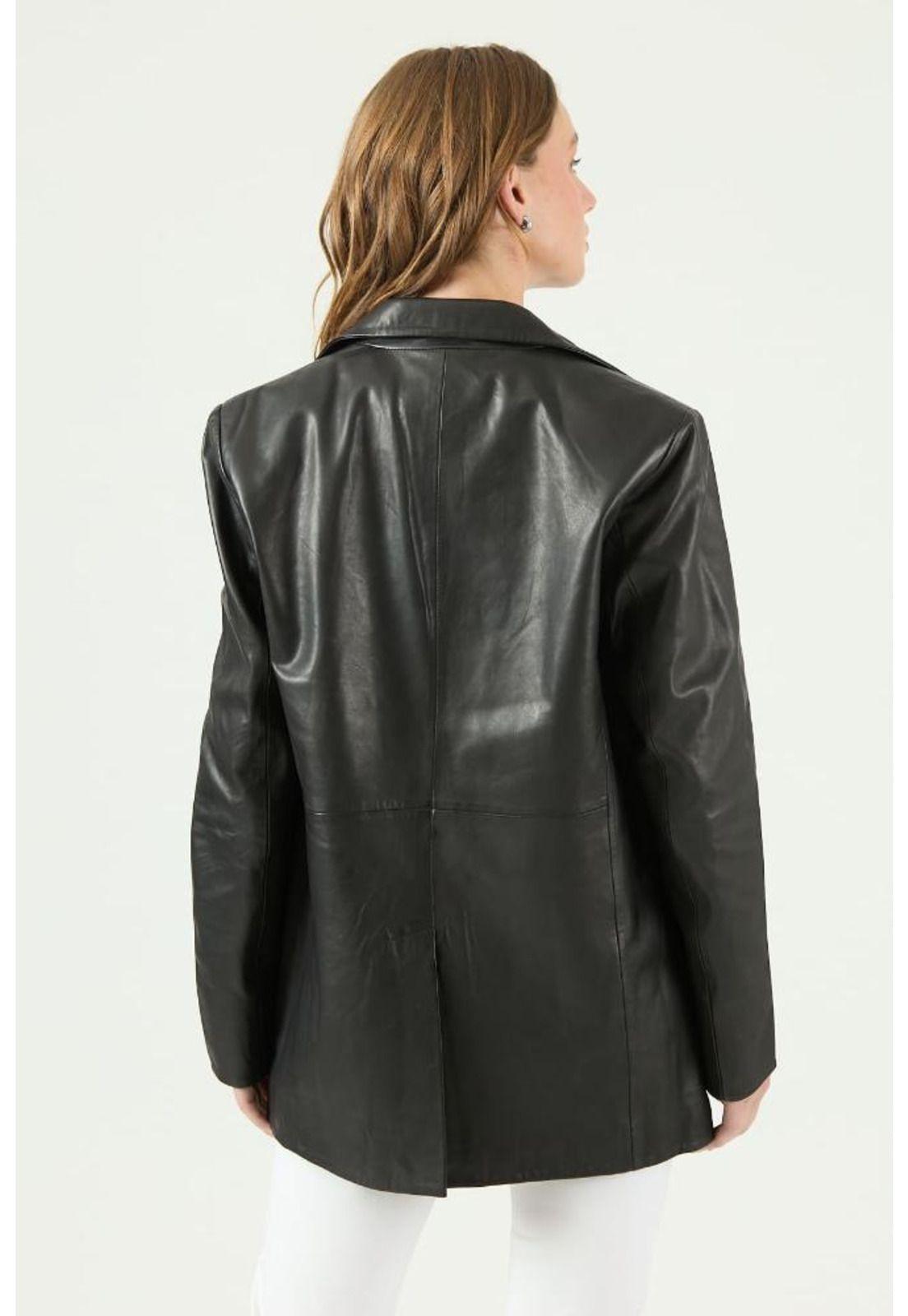 Blazer de cuero negro PRIVILEGE 2059-3