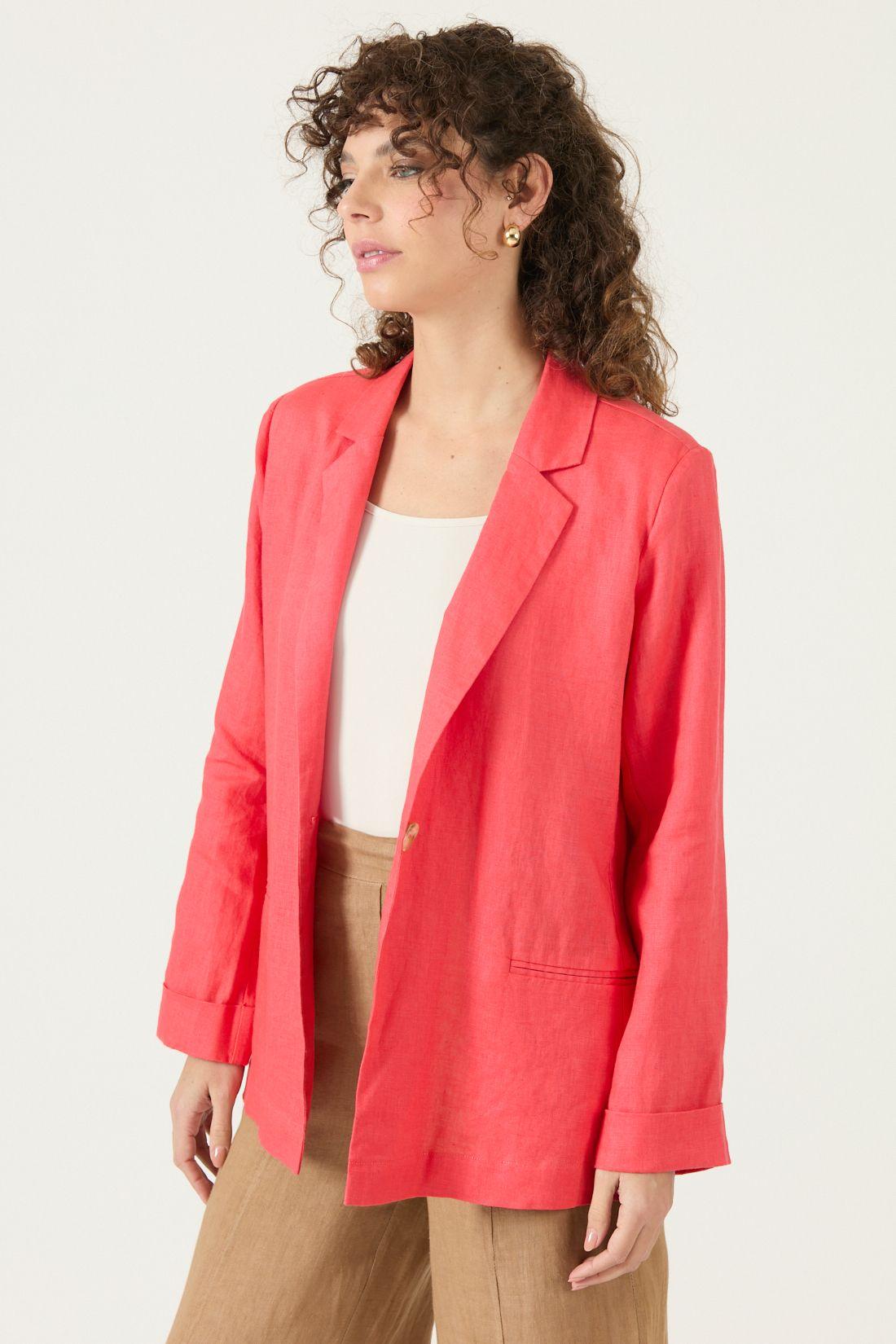 Blazer De Lino Coral Cod 1513645-3
