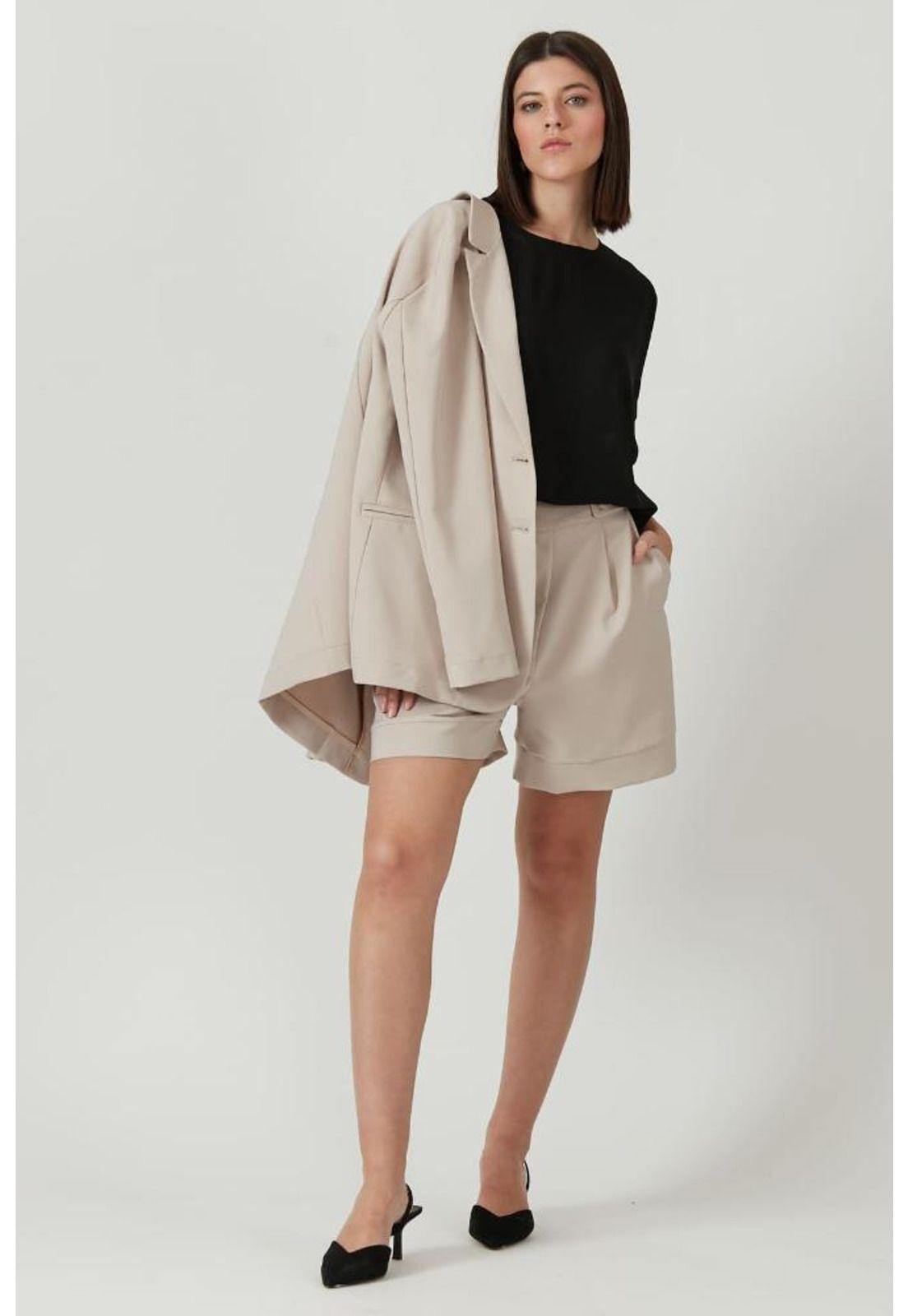 Shorts mom beige-0