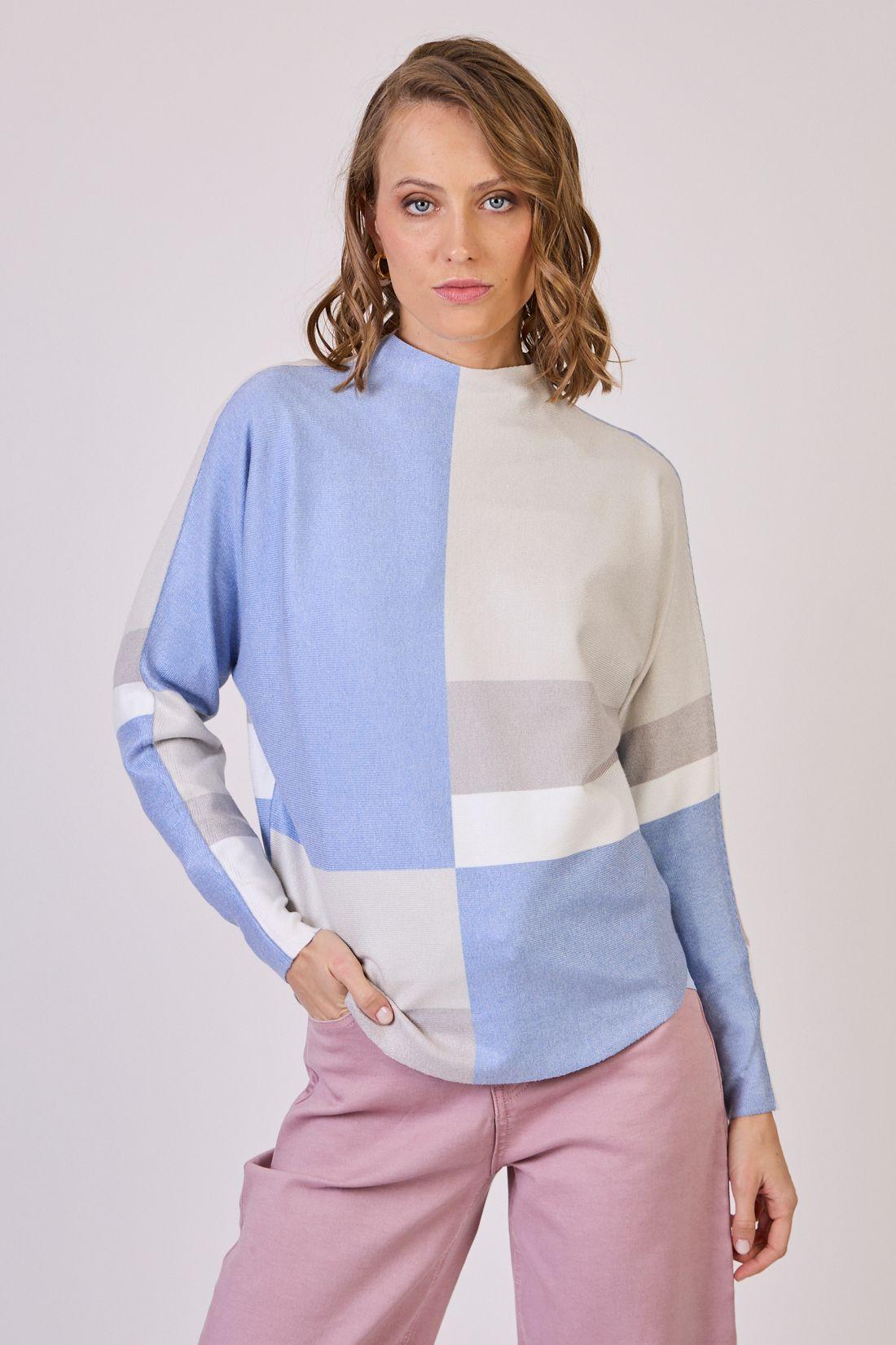 Sweater Estamplado Celeste Cod 5414186-1