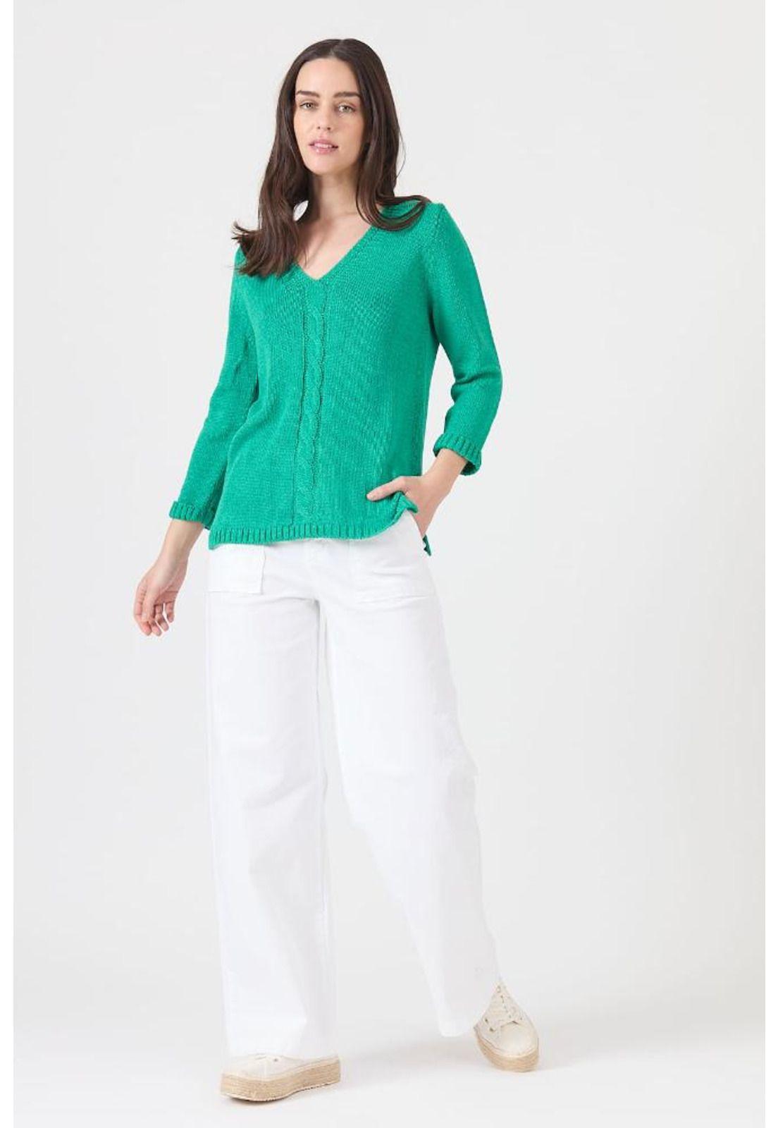 Sweater verde manga 3/4 PRIVILEGE-1