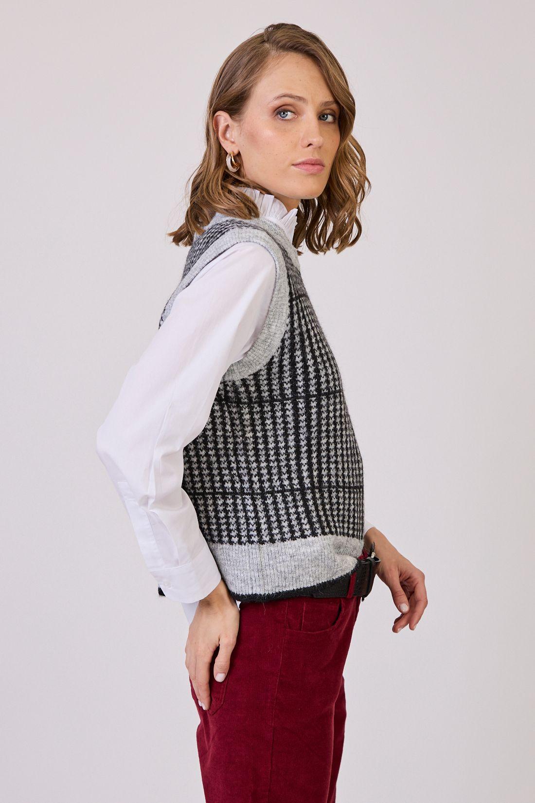 Sweater Con Lana Estamplado Gris Claro Cod 5414826-2