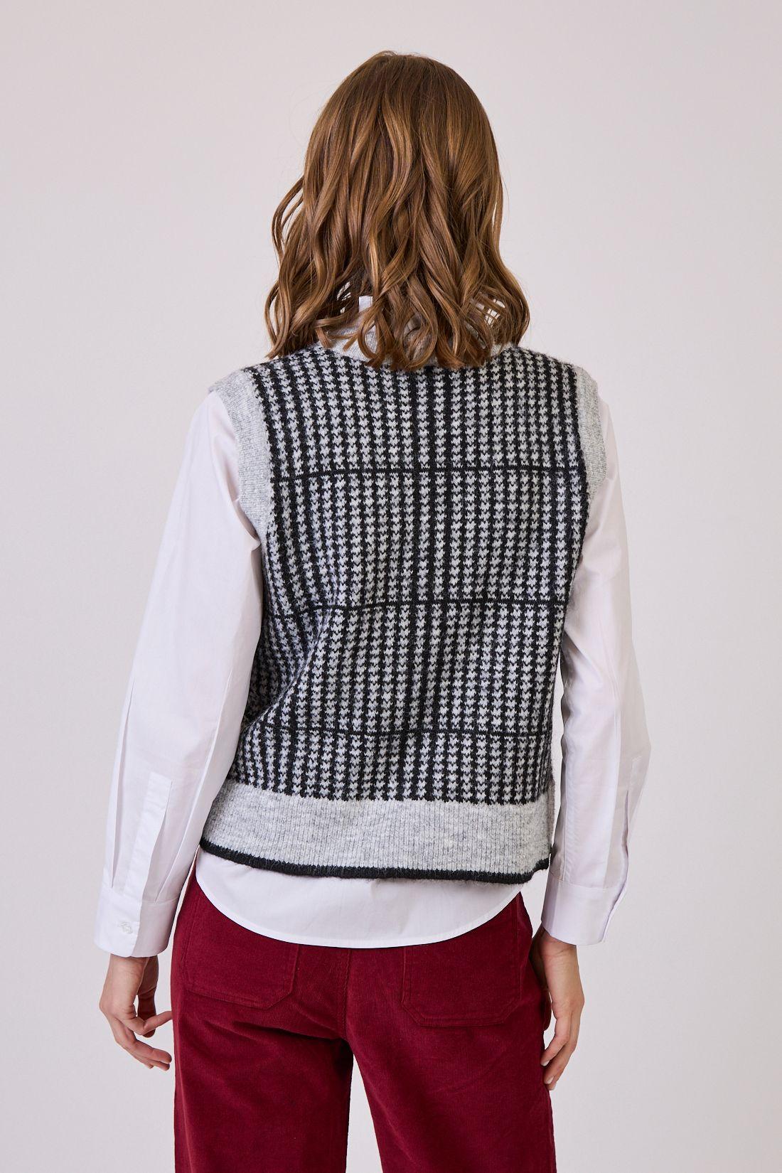 Sweater Con Lana Estamplado Gris Claro Cod 5414826-3