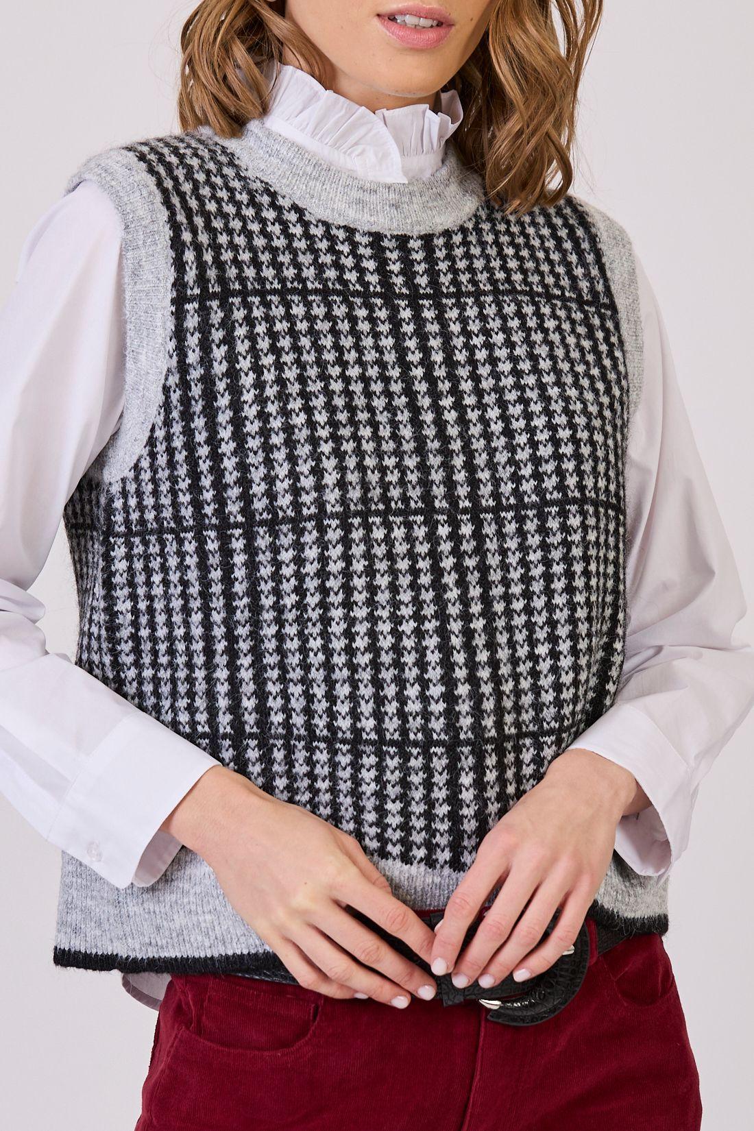 Sweater Con Lana Estamplado Gris Claro Cod 5414826-4